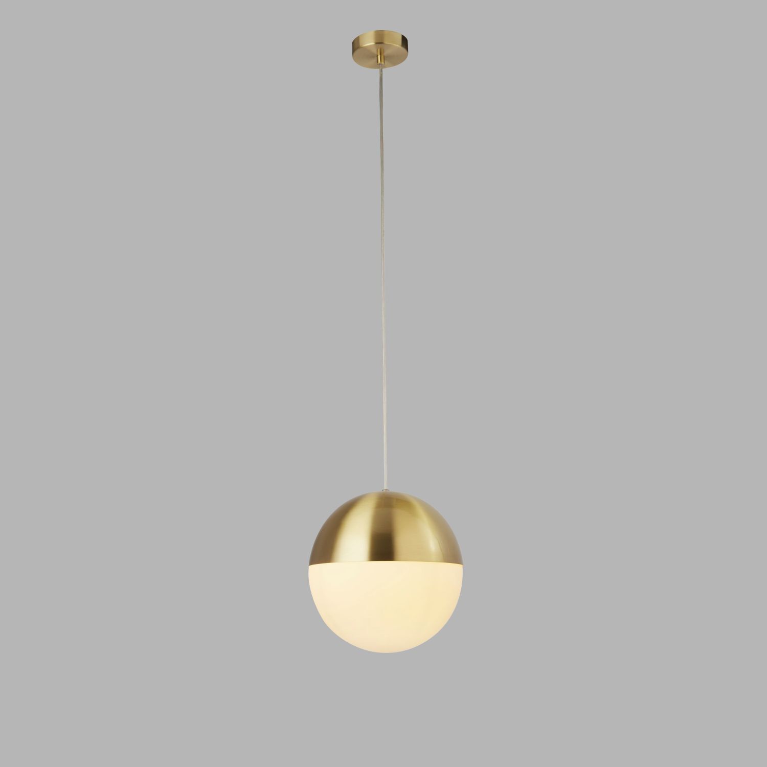 Lampe à suspendre ronde Ø 25 cm en laiton blanc métal verre