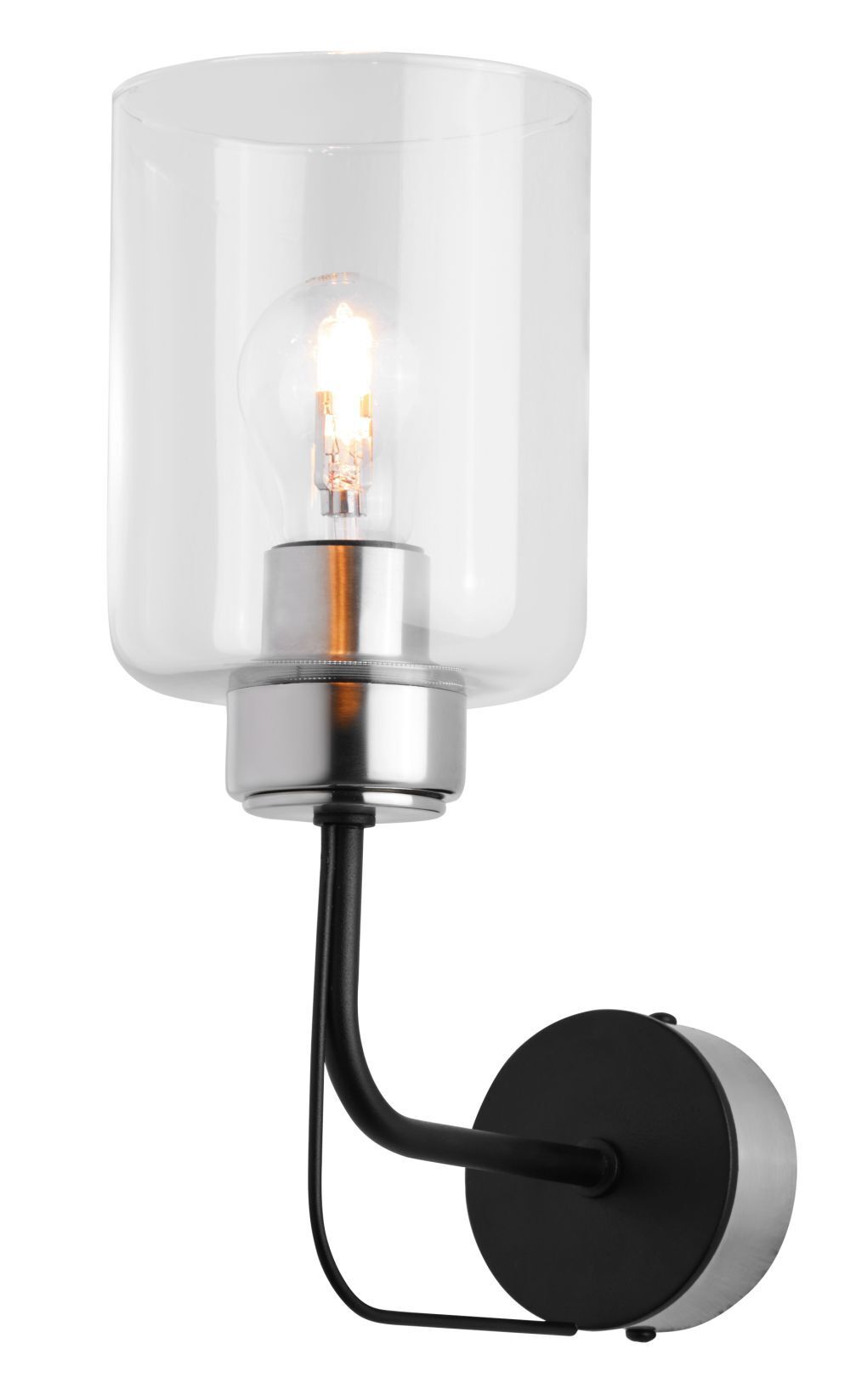 Moderne Wandleuchte in Schwarz Nickel E27 stilvoll Licht, Lampe, Rauchrohr