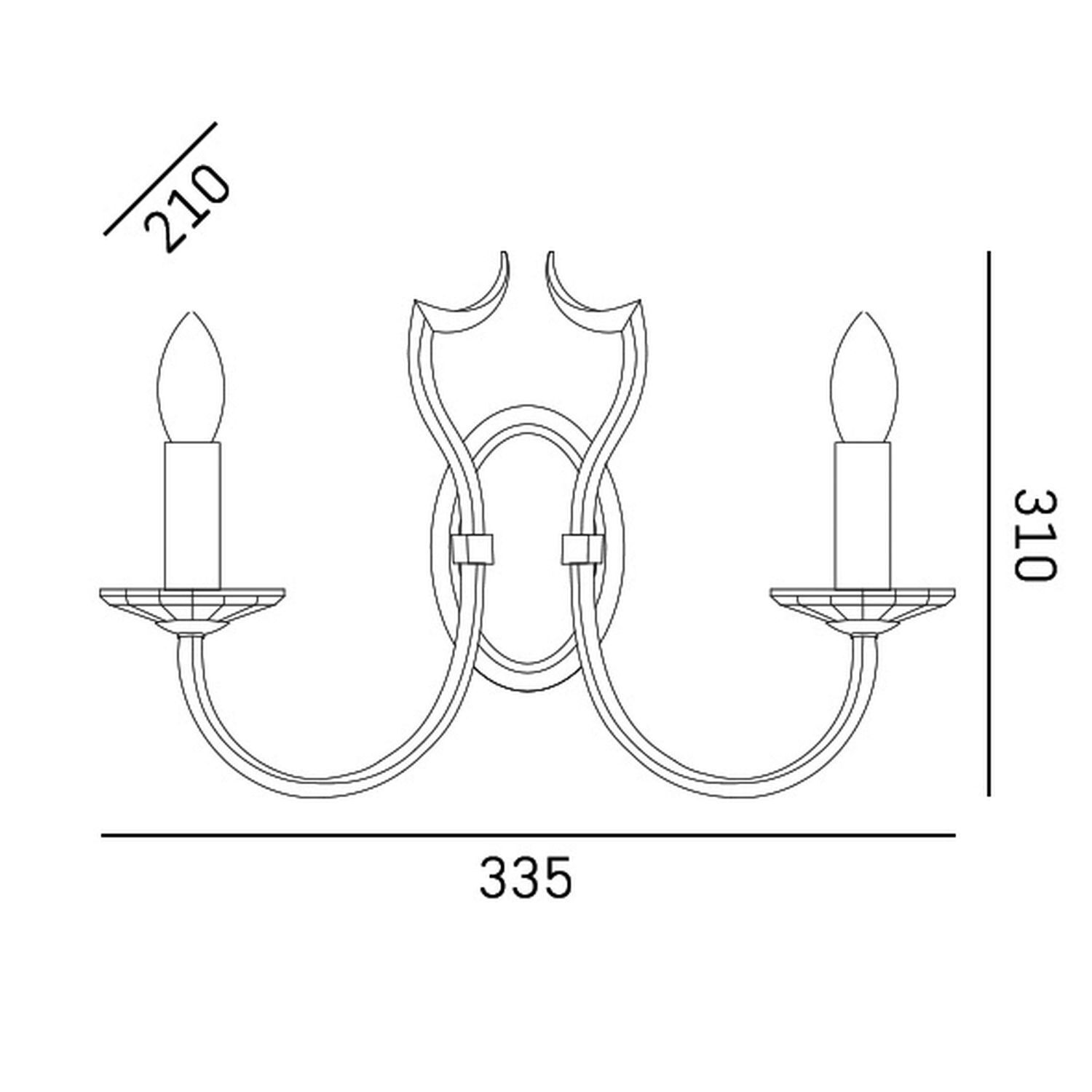 Wandlampe, Edelstahl, Doppelarm, Kerzenhalter, Wandarmleuchte