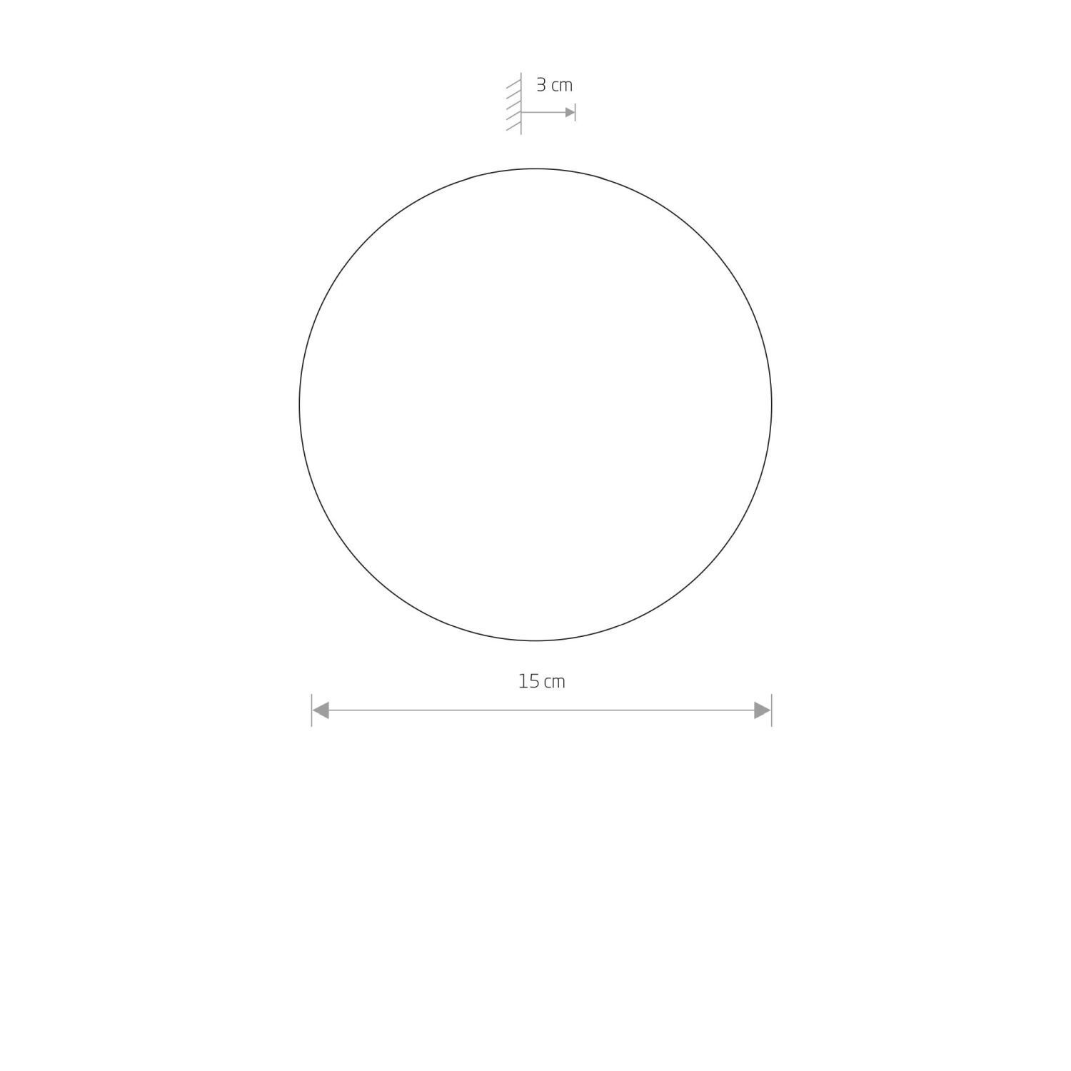 LED Wandlampe rund Ø20cm flach Metall Indirektes Licht Kreis, Durchmesser 15 cm, Silber/weiß, Flacher Kreis, Geometrische Form