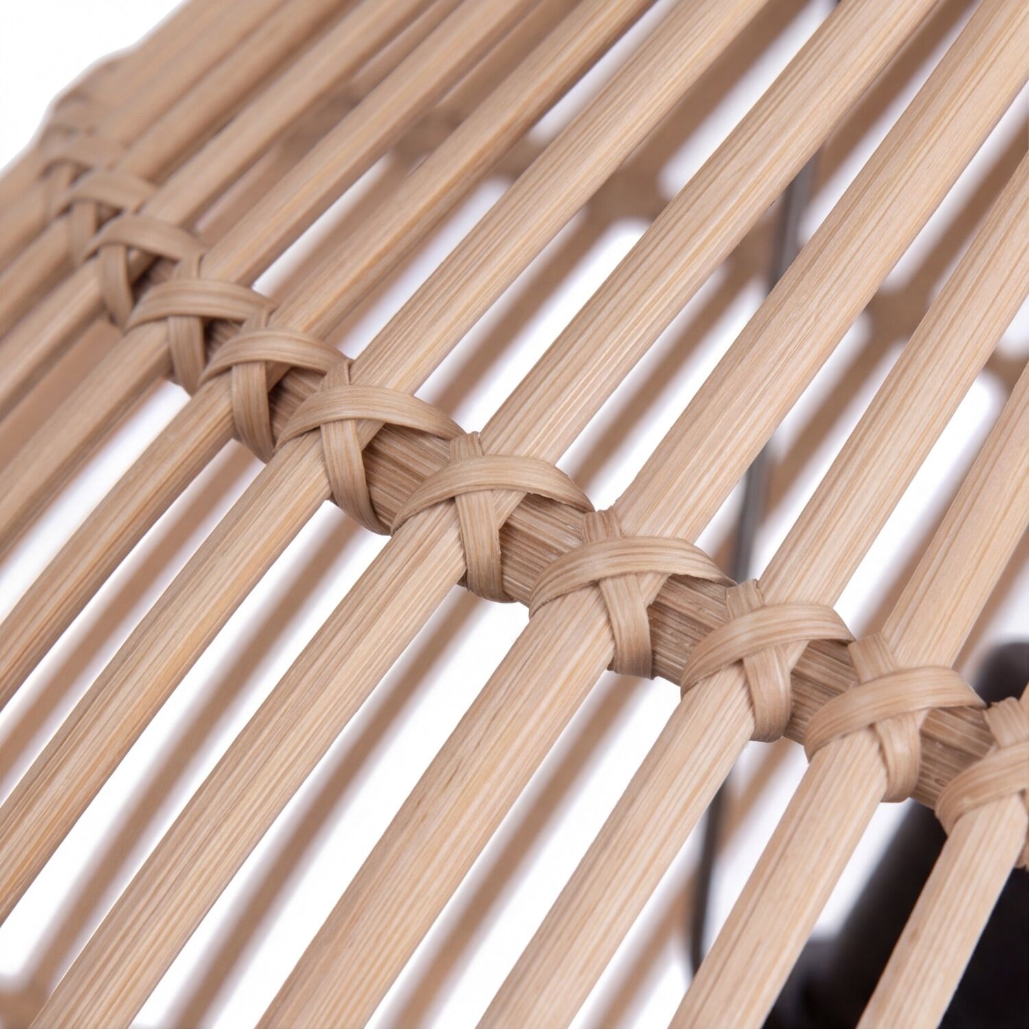 Moderne Pendelleuchte Bambus Natur Schwarz Ø30 cm E27 rattan, gewebt, korbgeflecht, beige, korbrahmen