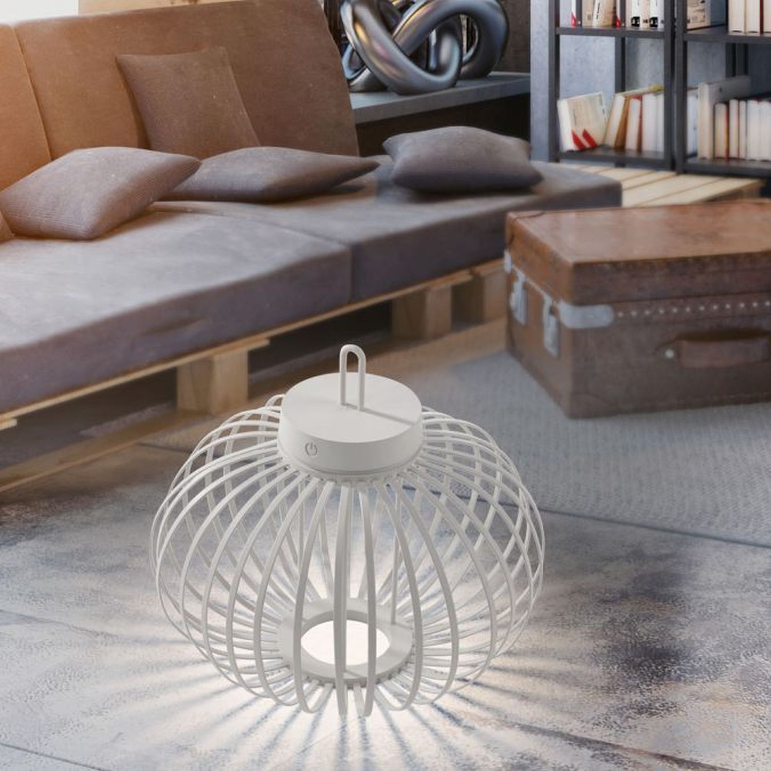 LED Akku Tischleuchte Weiß Dimmer Touch 33 cm IP44 2 W Lampe, Mobiliar