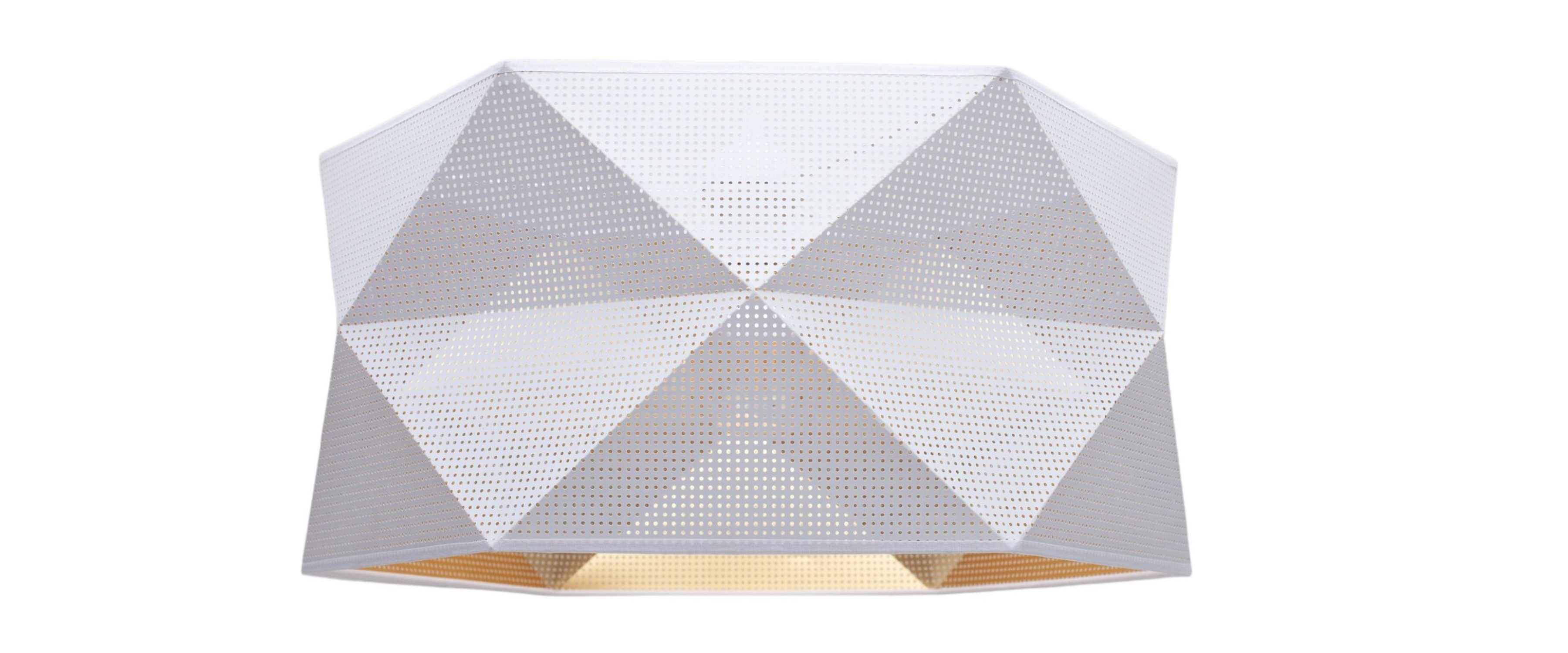 Moderne Hängeleuchte Stoff blendarm E27 L:70 Weiß Beige Lampe, Lampenschirm