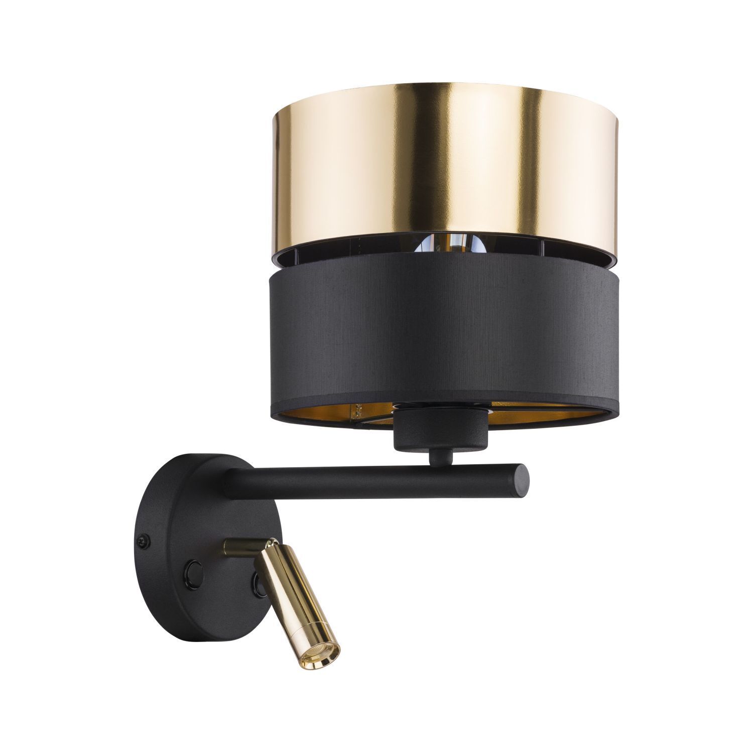 wandleuchte-wandlampe-neske-2-flammig-schwarz-gold-modern-188-1 Wandlampe, Wandstrahler, Metall, Schwarz, Gold