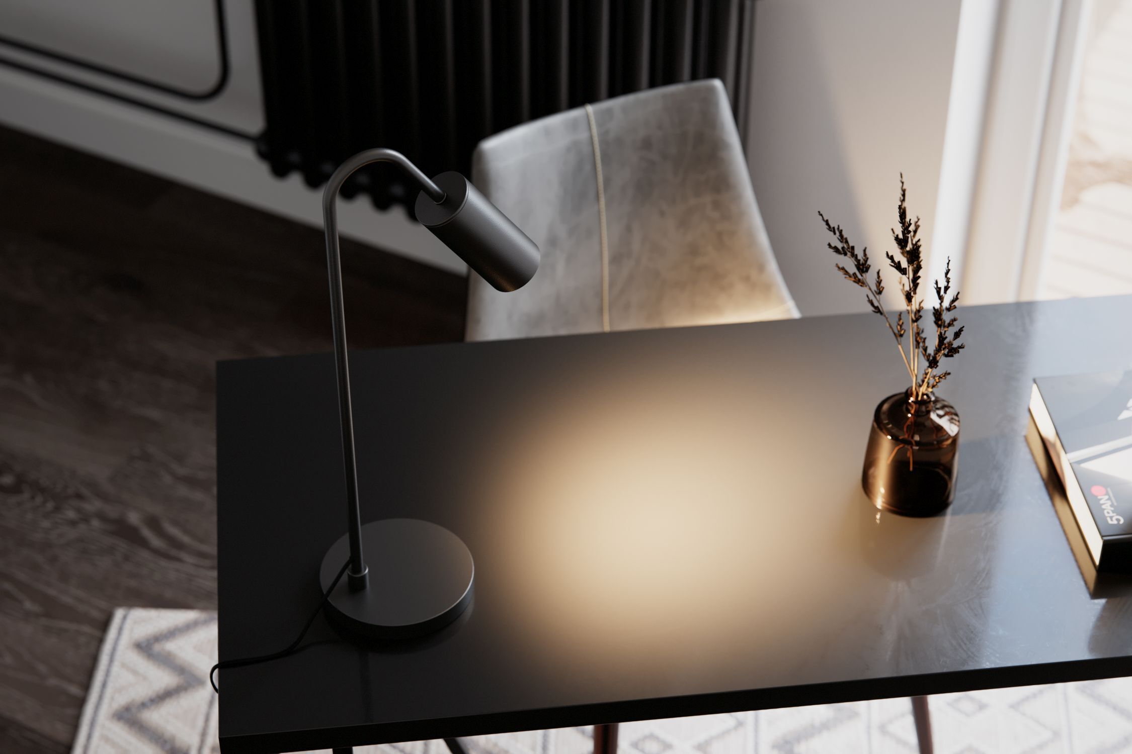 Moebel, Tabelle, Tischplatte, Lampe