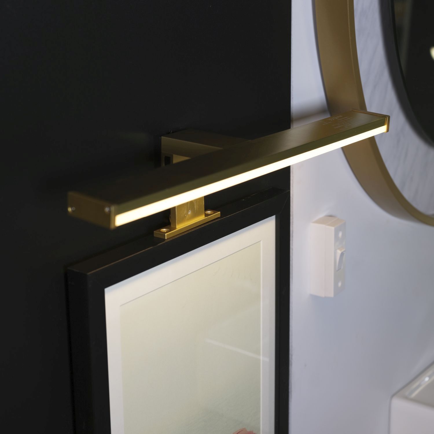 LED-Schräge, Wandlampe, Gold, Lichtleiste, Spiegelbeleuchtung