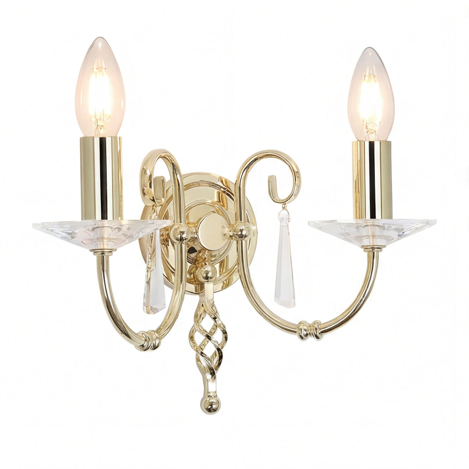 wandleuchte-wandlampe-candela-2-flammig-messing-poliert-klassisch-13-1 Kronleuchter, Wandlampe, Gold, Kristall, Dekoration