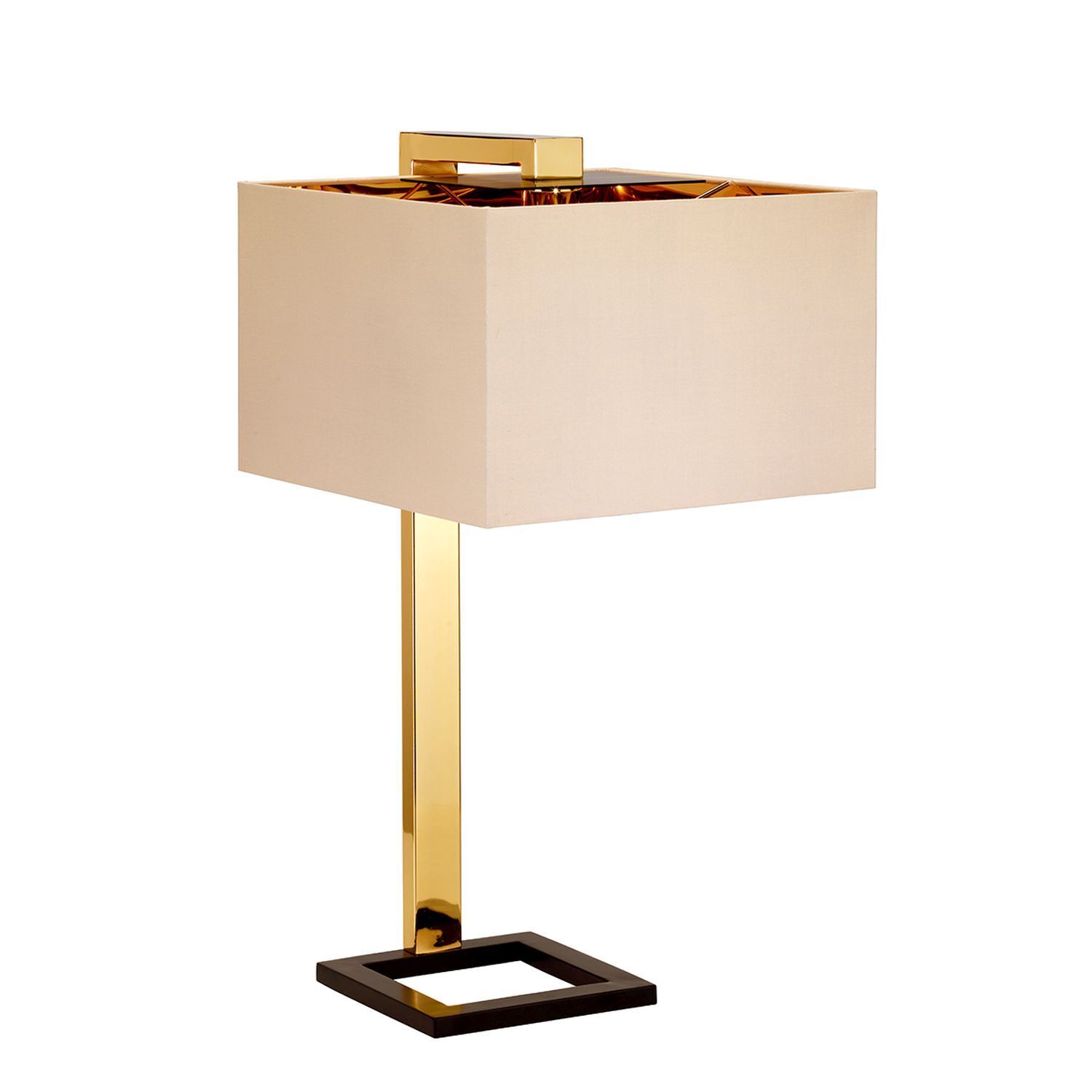 Tischlampe TIAGO in Gold Braun Creme H:62cm Lampe Lampe, Tischlampe, Lampenschirm, Kiste