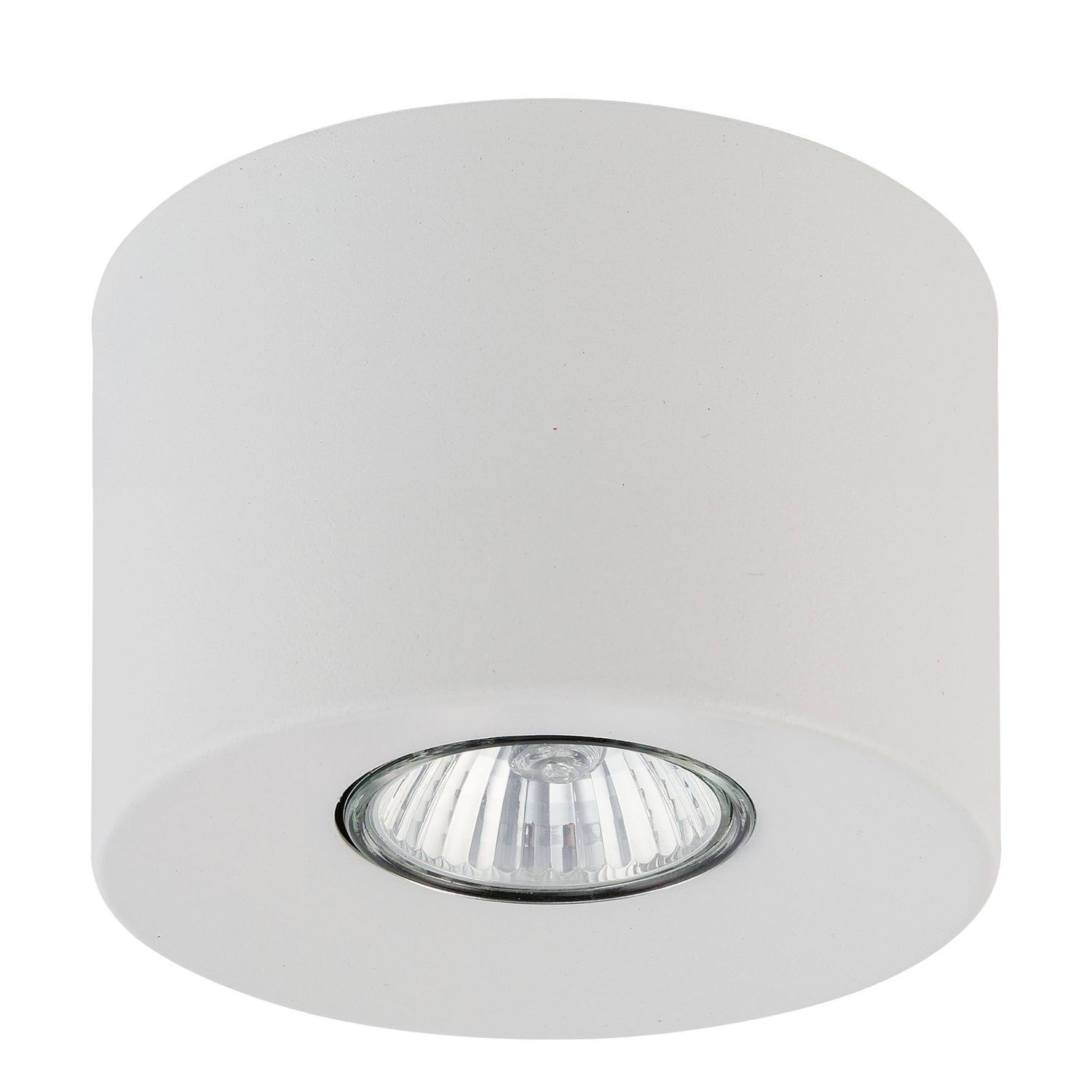 Spot de plafond blanc métal Ø 11 cm rond plat GU10