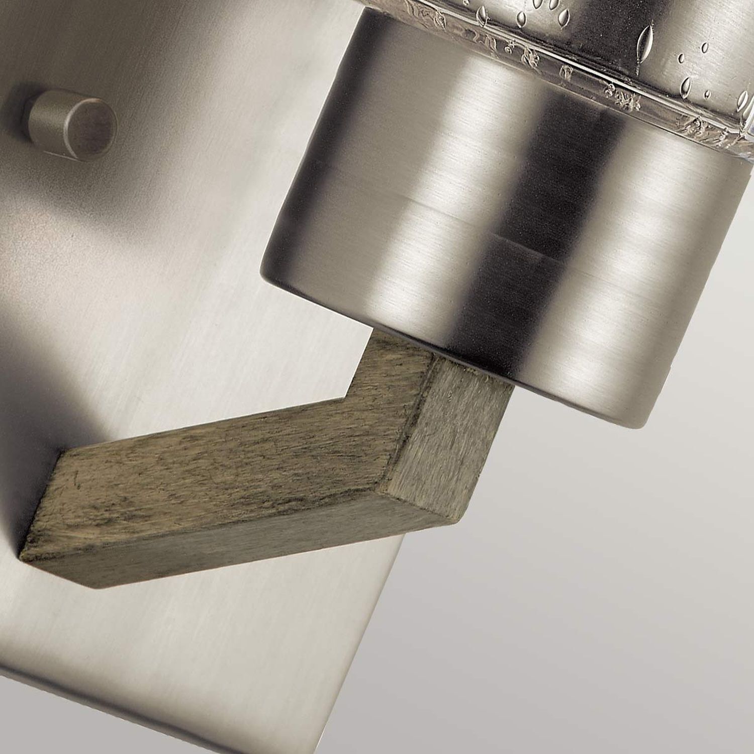 Wandleuchte Glas Metall 25,5 cm hoch in Grau Antik Silber Sinken, Waschbeckenhahn