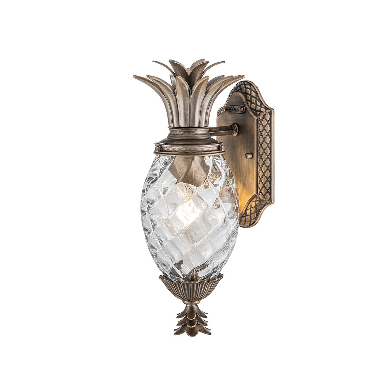 Außenwandlampe in Bronze Antik IP44 dekorativ Ananas Design Krug, Bronze, Rauchrohr