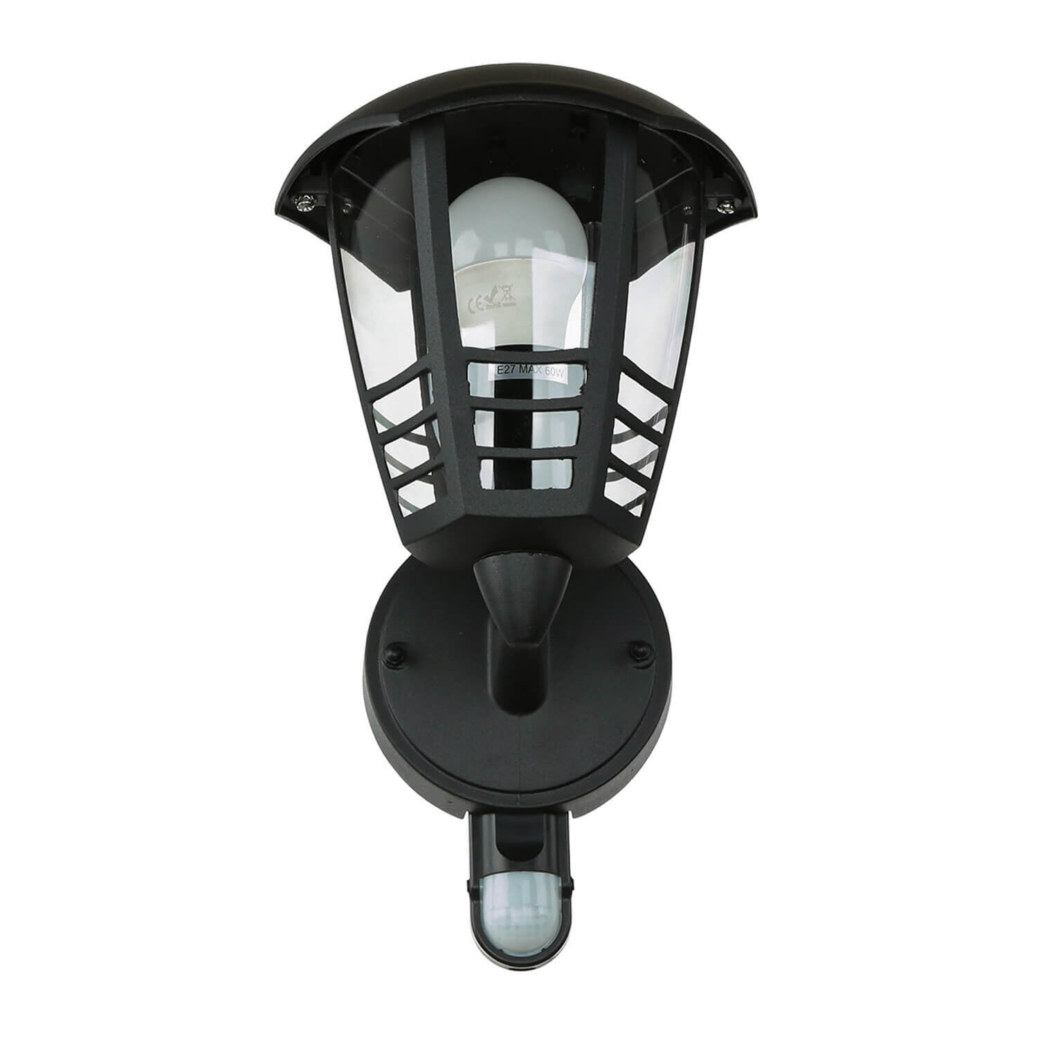 Wandlampe Außen mit Bewegungsmelder IP44 E27 Schwarz Leuchte, Lampe