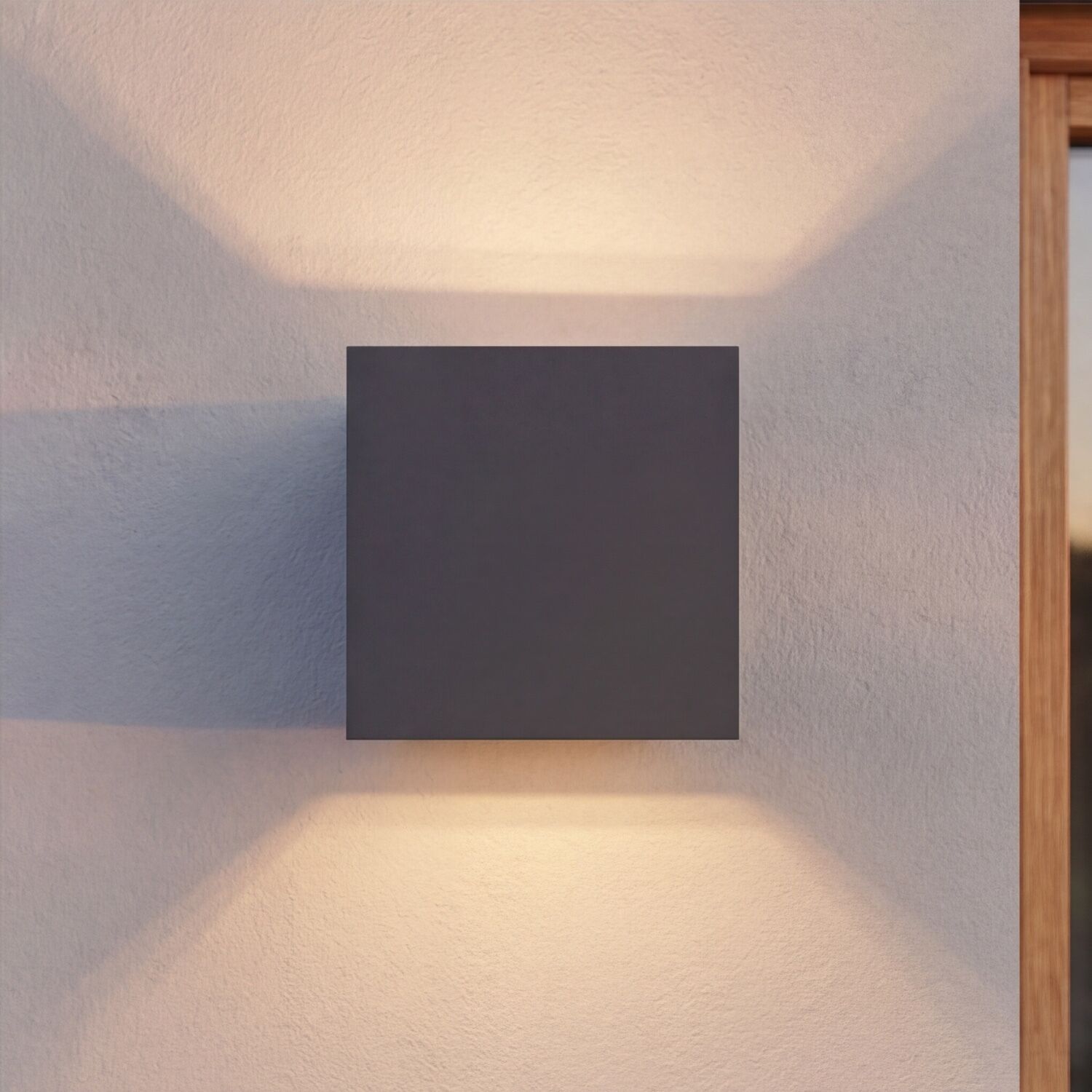 Wandlampe, Wandleuchte, Wandlicht, Grau, Quadrat
