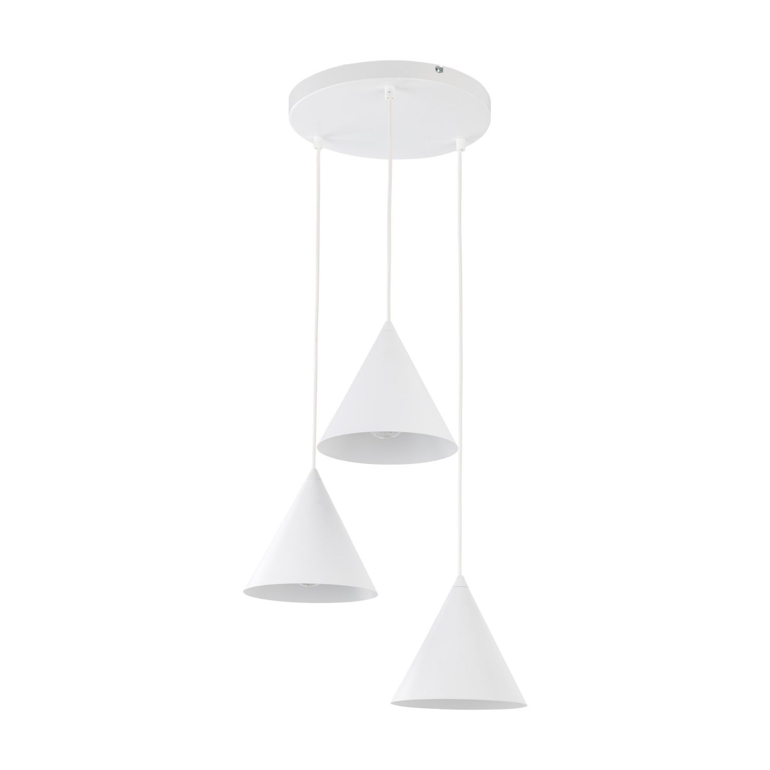Hängelampe Weiß Metall Ø 42 cm 3-flammig Retro Design Lampe, Kronleuchter