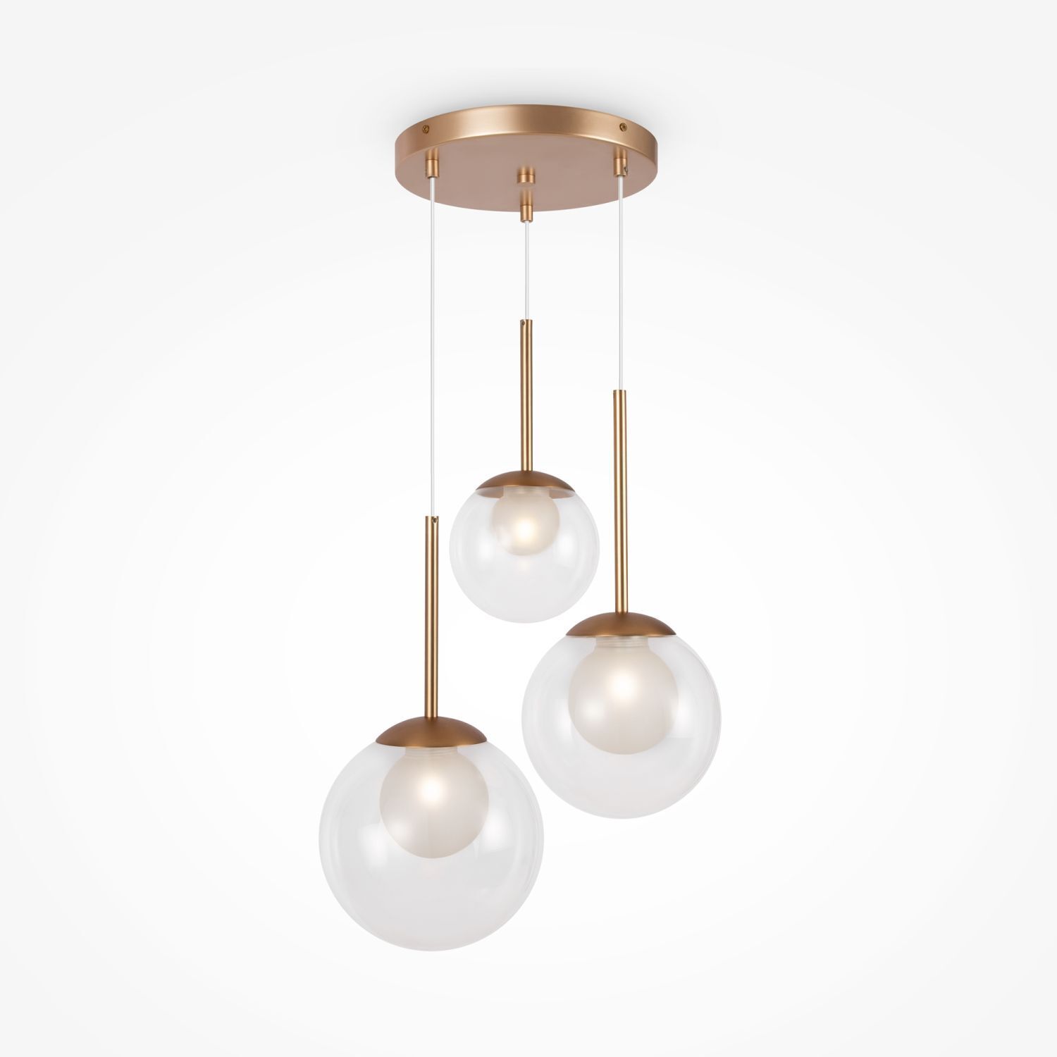 Hängeleuchte Metall Glas G9 rund D: 40 cm in Gold CORA