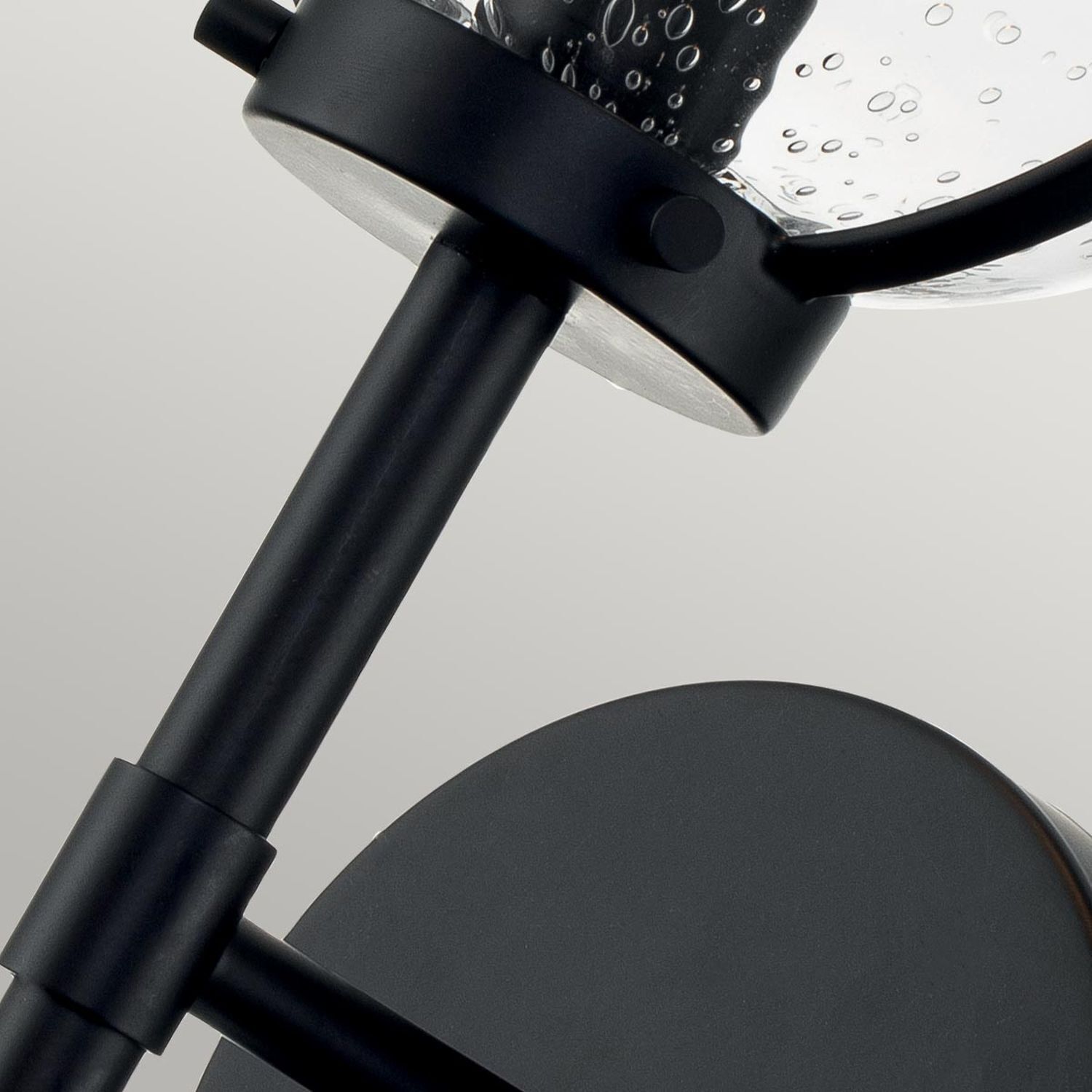 Badezimmerlampe Metall Glas IP44 40,3 cm hoch Schwarz
