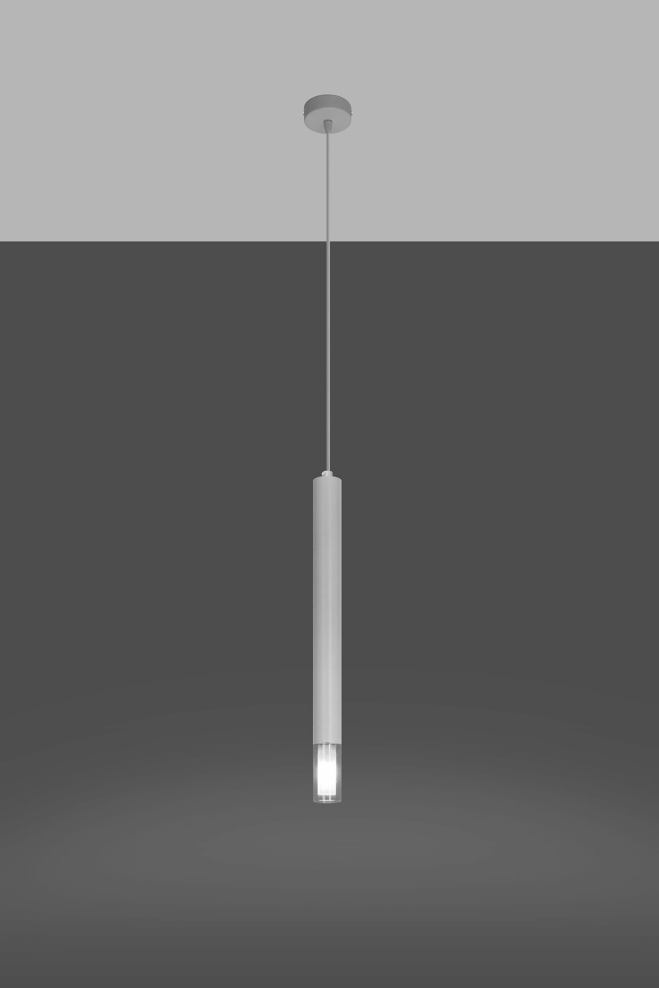 Lampe à suspendre étroite Ø 4 cm Métal Verre G9 Cylindre Moderne