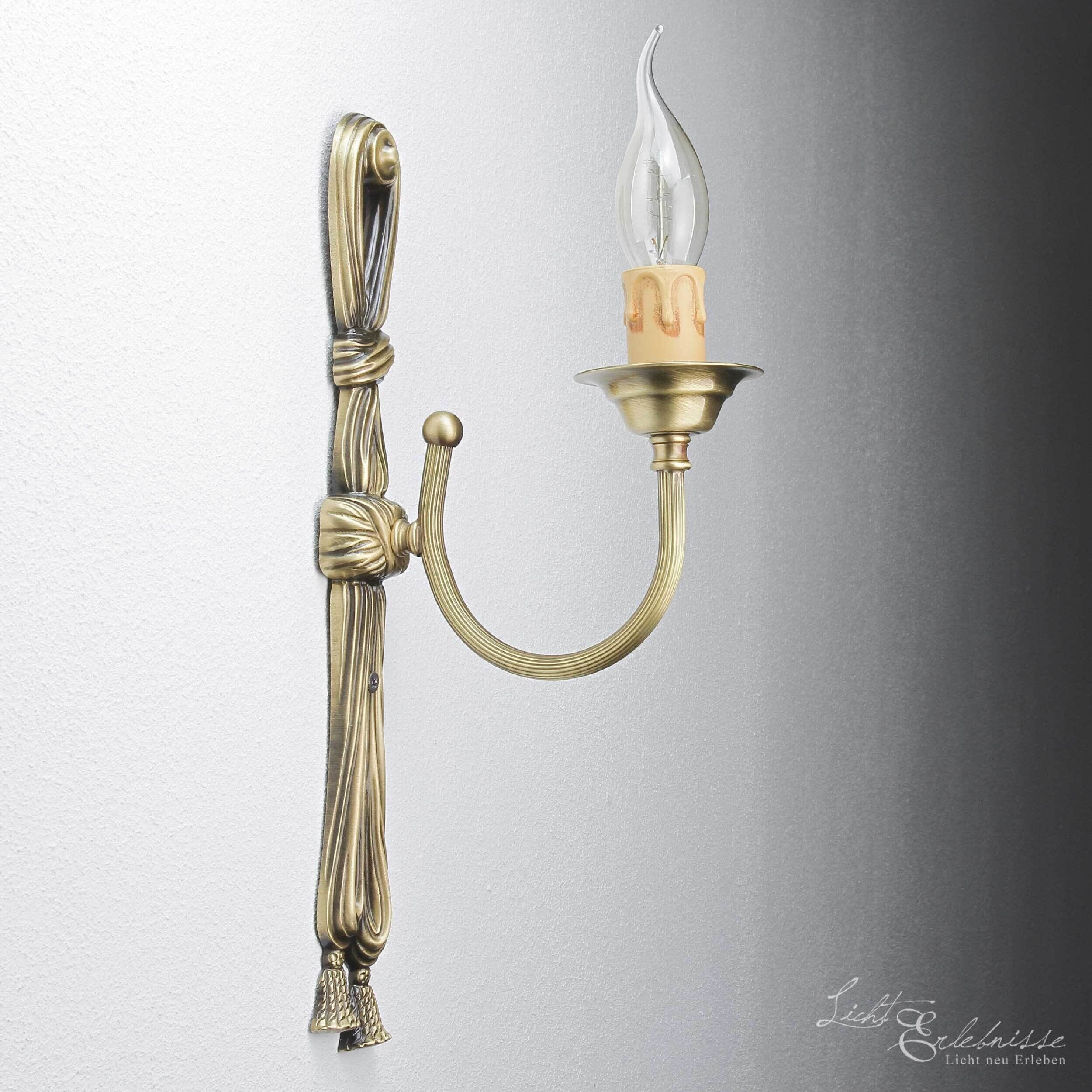 Leuchter Wandlampe aus Echt-Messing in Bronze