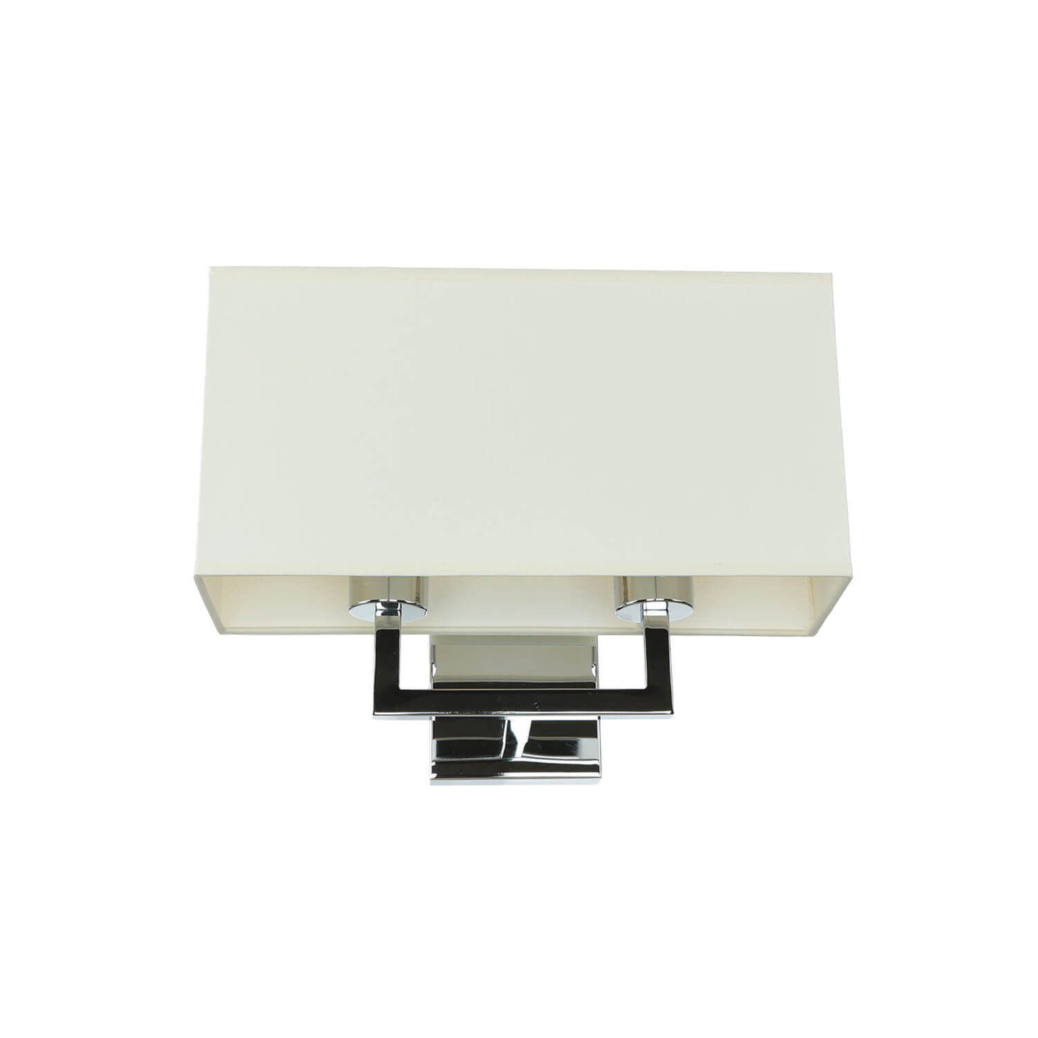 Moderne Wandleuchte 2-flammig Stoffschirm applique, wandlampe, creme, chrom, box