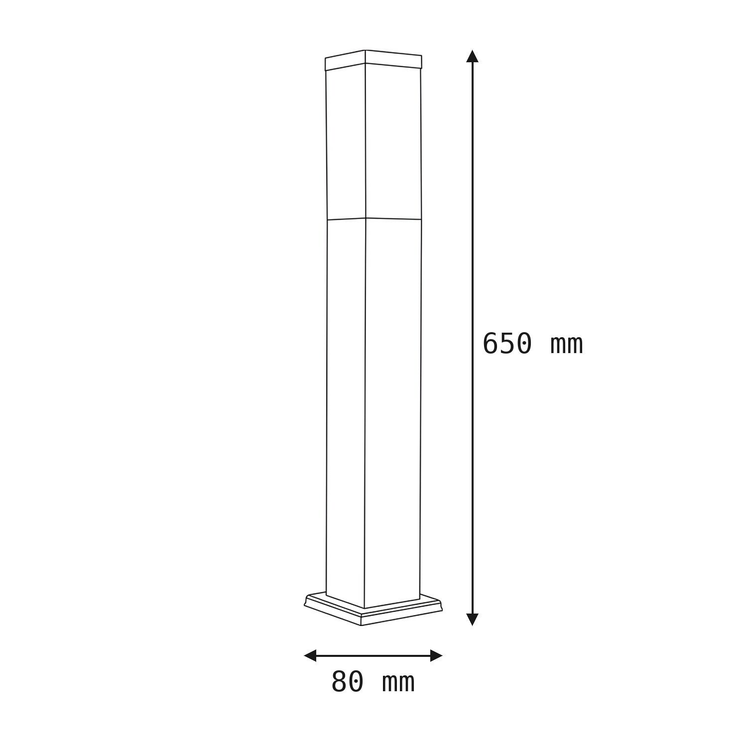 le51402-stehlampe-aussen-modern-e27-ip44-schwarz-weiss-08 turm, säule, 650mm, 80mm, maß