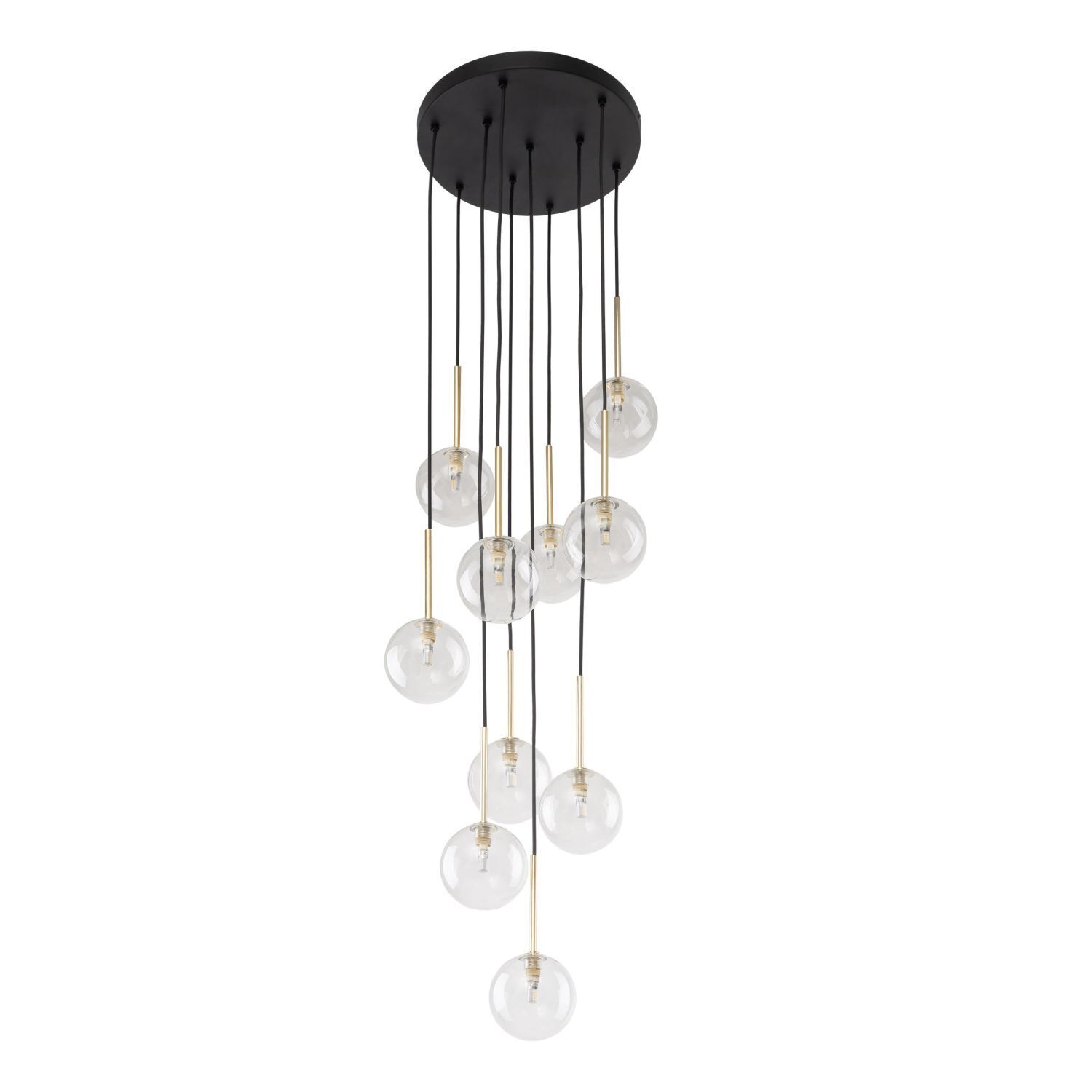 Hängeleuchte Kugel Metall Glas H: max. 145 cm verstellbar Leuchter, Lampe