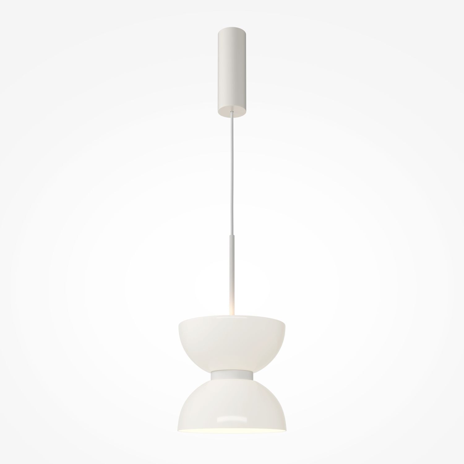 Lampe à suspendre LED métal verre D : 22 cm H : max. 350 cm Blanc Lampe, Kronleuchter