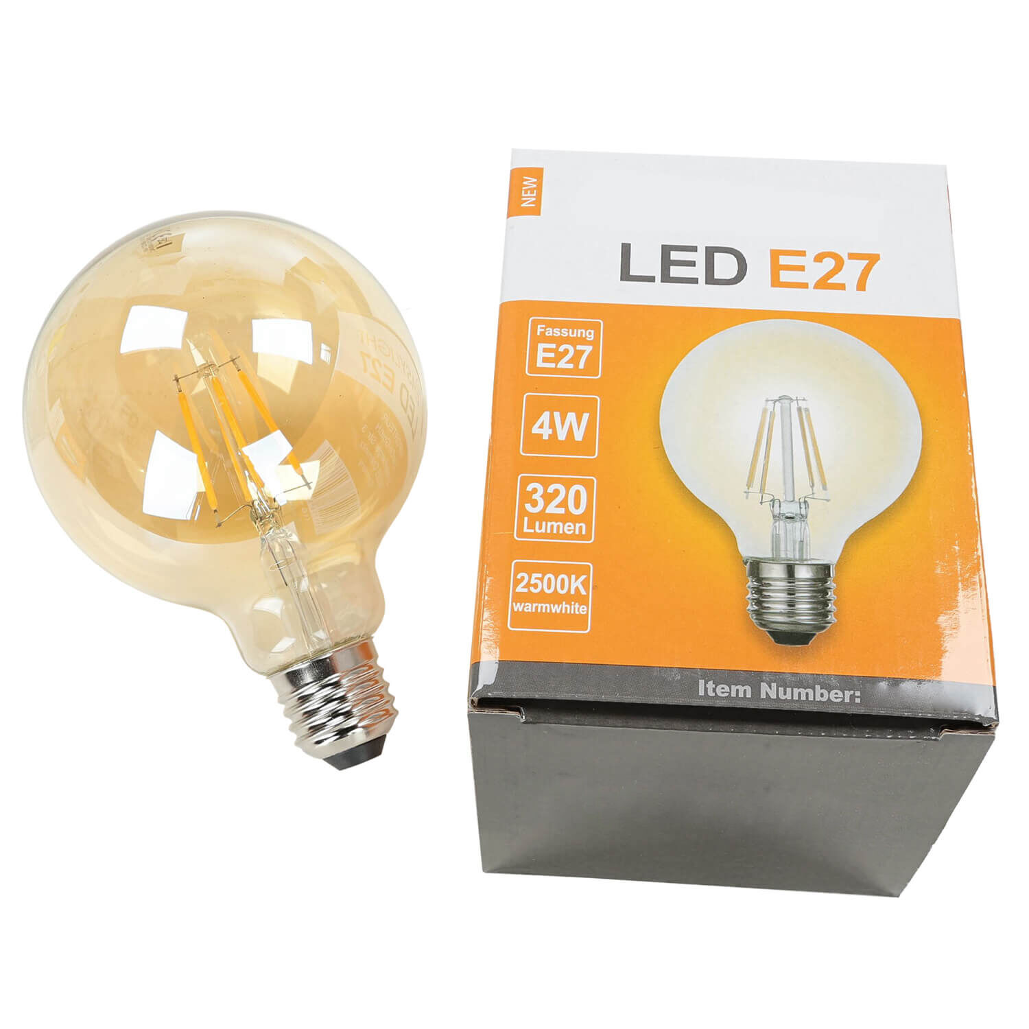 Ampoule vintage LED Edison E27 2500 K blanc chaud 320 lm - LM10061