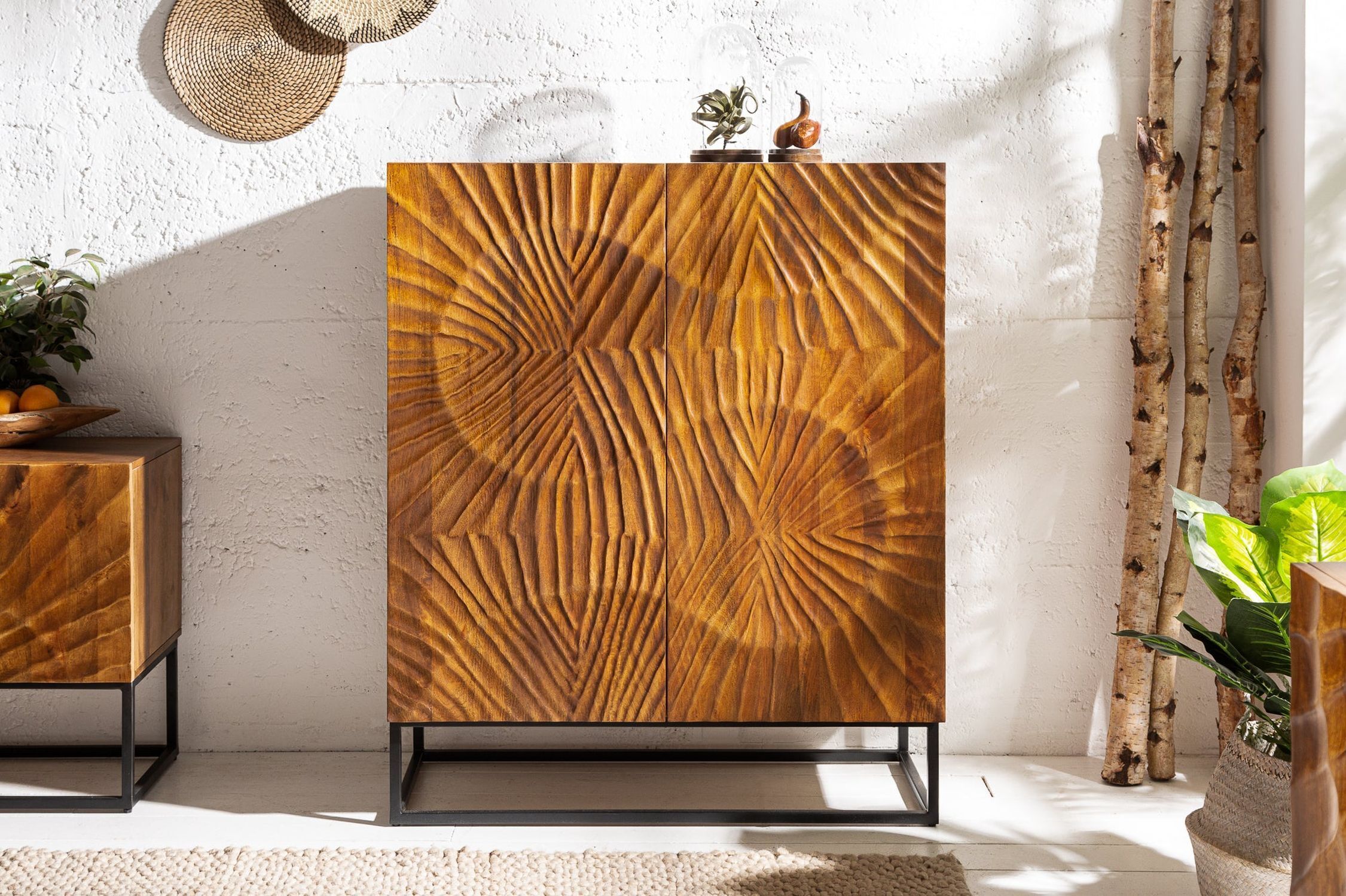 Highboard bois métal 100 x 120 cm travail manuel décoratif Highboard bois métal 100 x 120 cm travail manuel décoratif