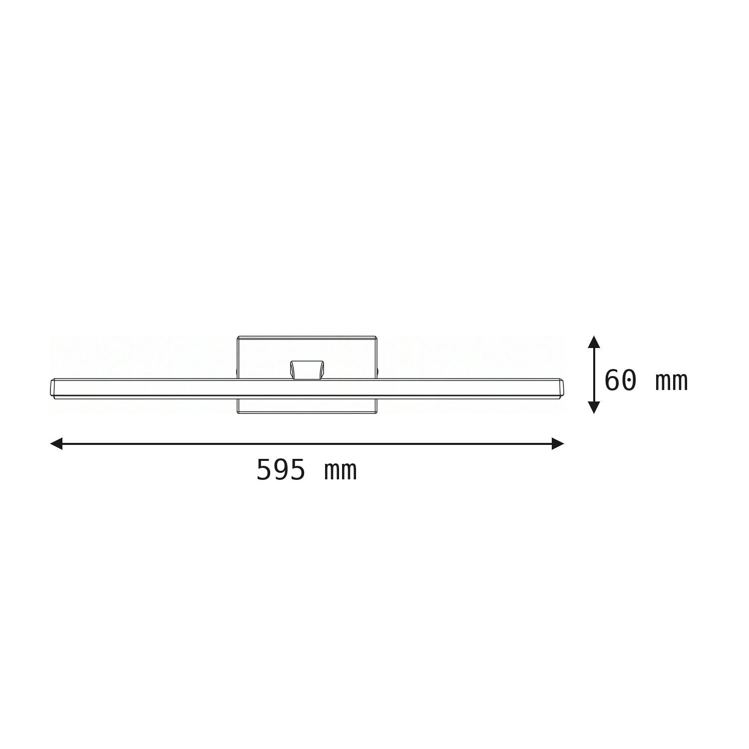 le93423-wandlampe-flur-wohnzimmer-innen-kunststoff-metall-zeitlos-ip20-schwarz-07 Wandhalter, Lateralhalter, 60 mm, 595 mm Länge, minimalistischer Tragearm
