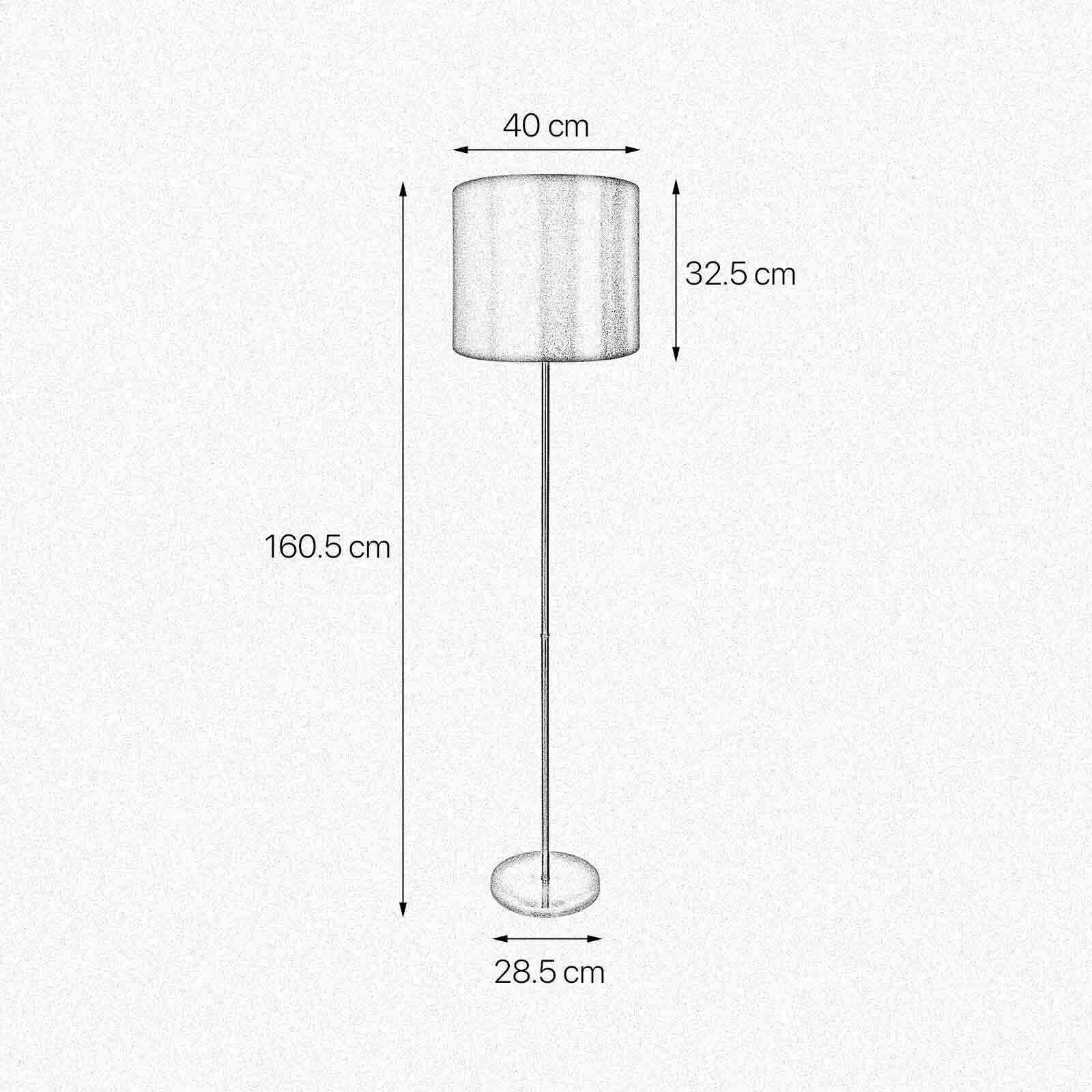 Lampadaire E27 160,5 cm en bronze clair brun laiton tissu