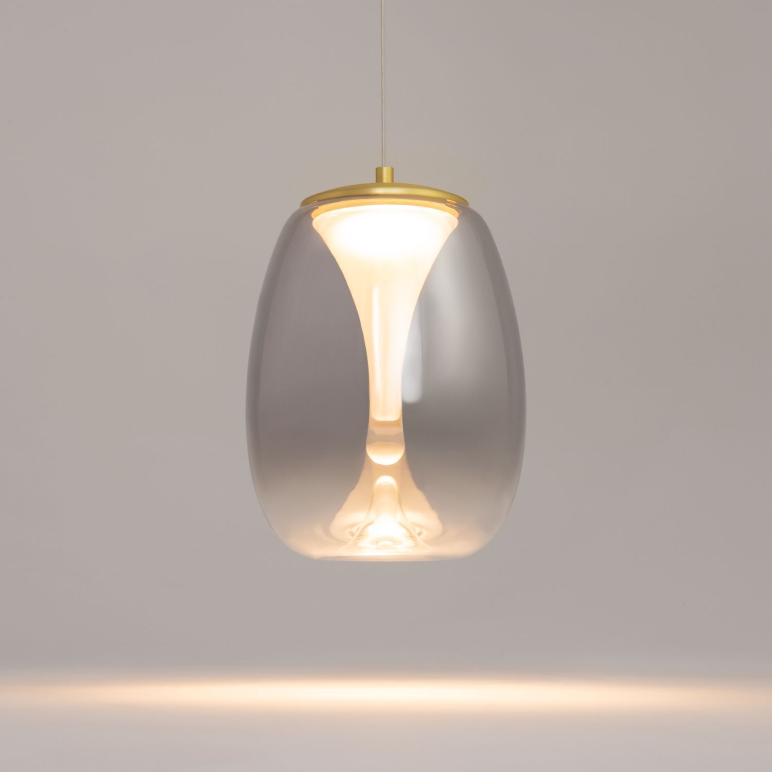 LED Hängelampe Rauchglas Aluminium warmweiß 3000 K rund