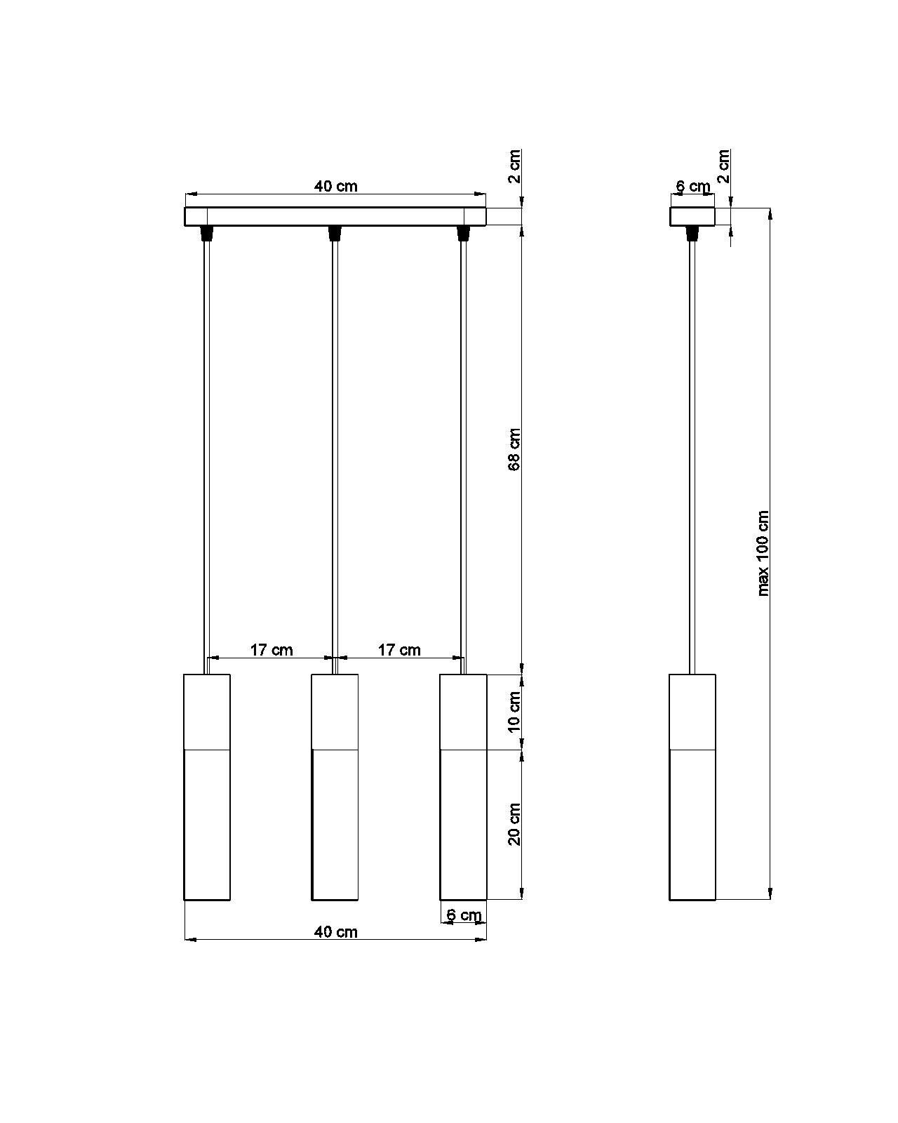 Suspension Blanc Métal Bois 3-flmg Scandinave