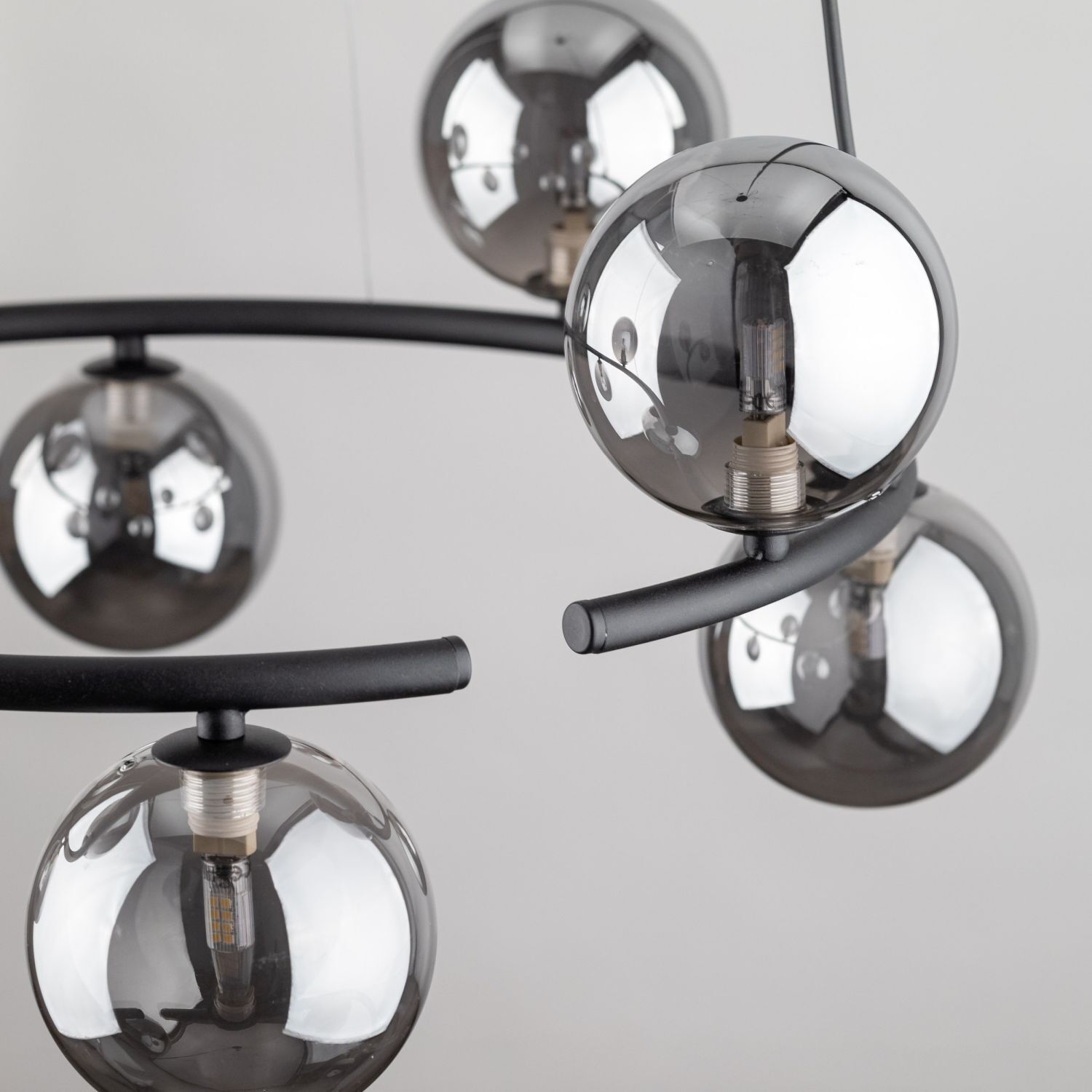 Lampe à suspendre métal verre fumé G9 Ø 62 cm H : max. 140 cm Leuchter, Lampe, Leuchte, Deckenventilator, Elektrisches Gerät