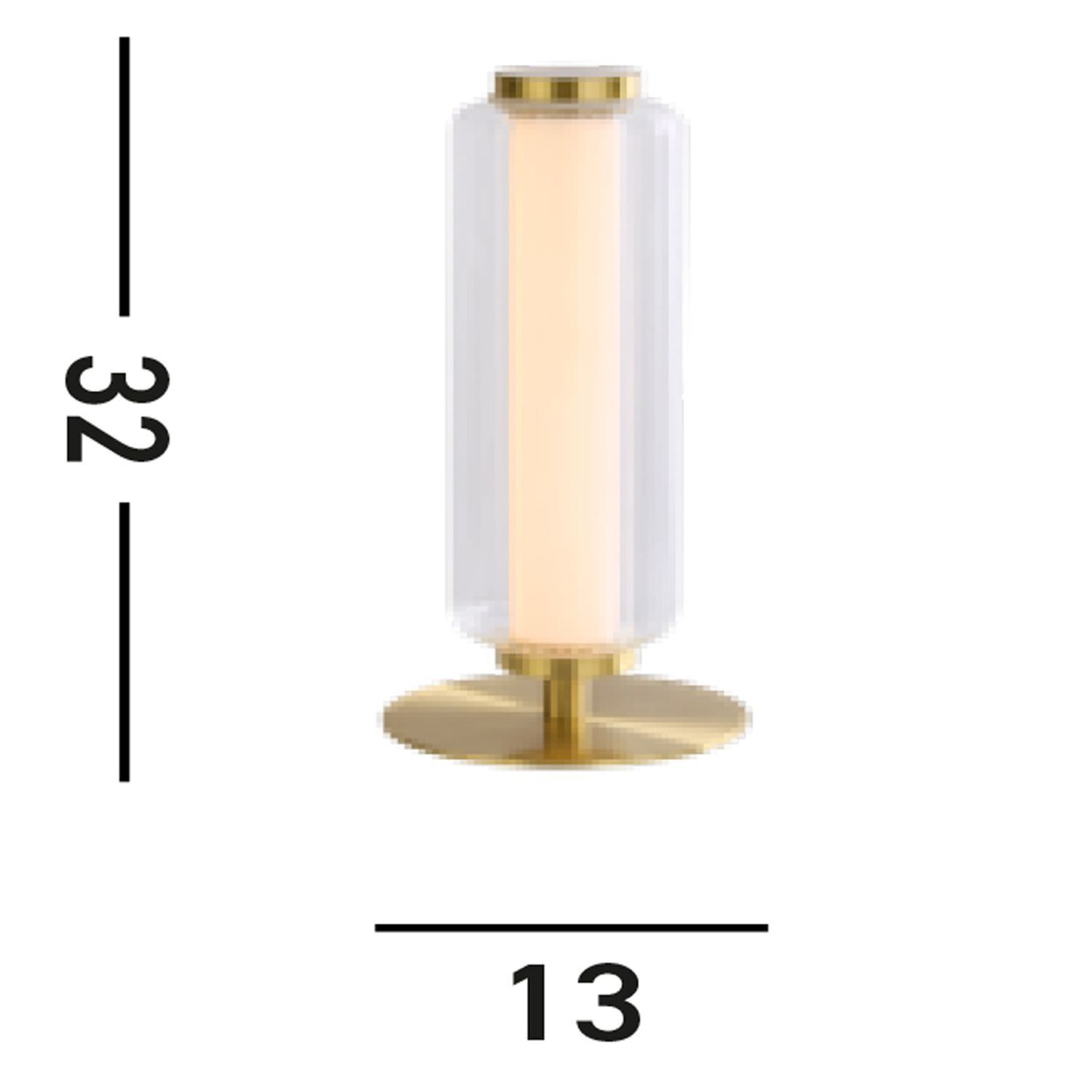 Lampe de table LED basse verre métal Touch Dimmer 31 cm Lampe