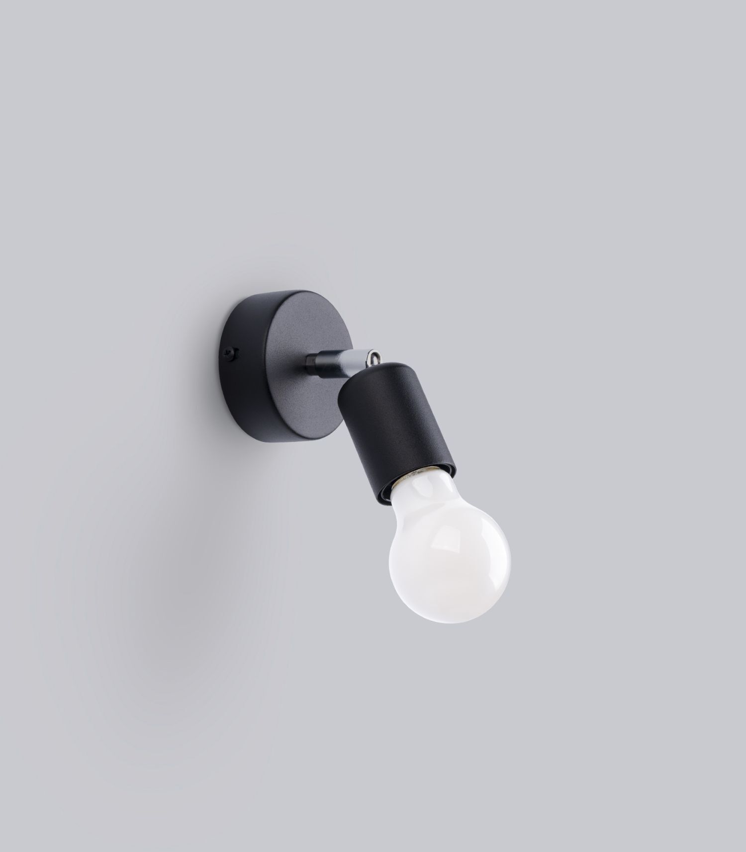 Spot Lampe murale noir rond Ø 8 cm petit pour E27