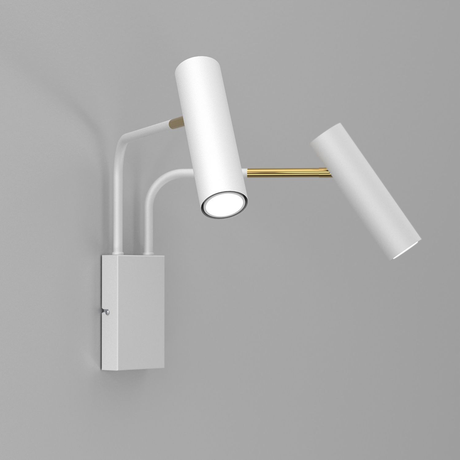 Wandspot Weiß Weiß Grau Gold GU10 B:60 cm flexibel Lampe