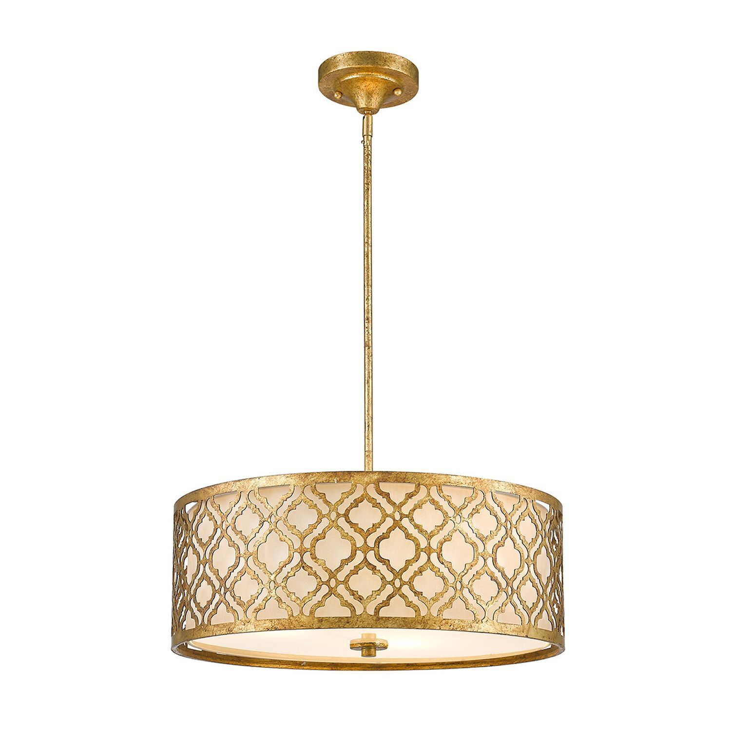 Plafonnier design rond arabesques Design feuille d'or