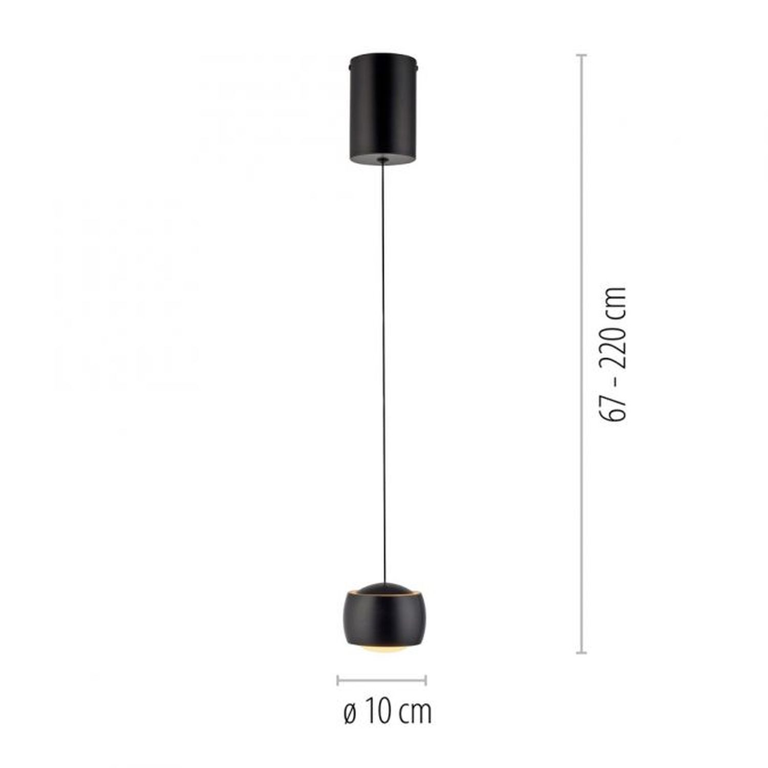 Suspension LED métal blanc chaud 3000 K 800 lm noir