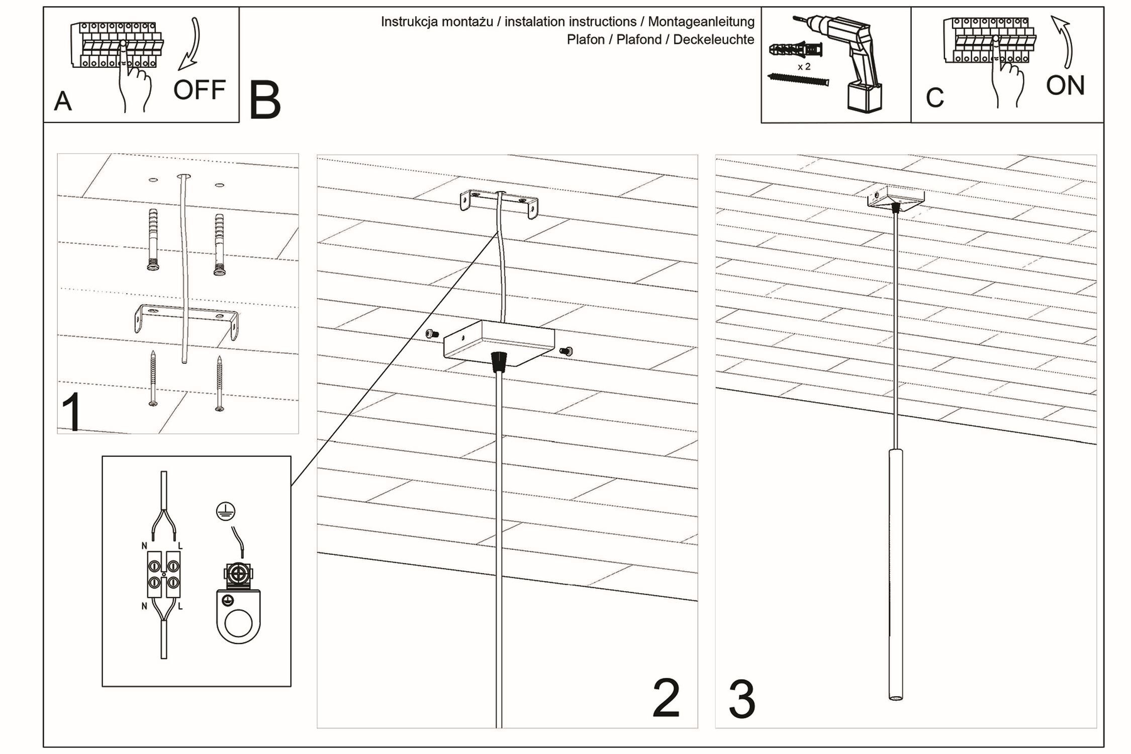 Beleuchtung, Deckenleuchte, Kabel, Montage, Schalterlos
