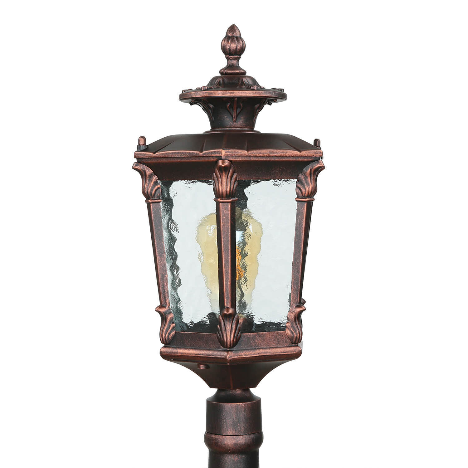 Außen Stehlampe Bronze Antik Ornament Glas E27 AMUR Lampe, Lampenschirm
