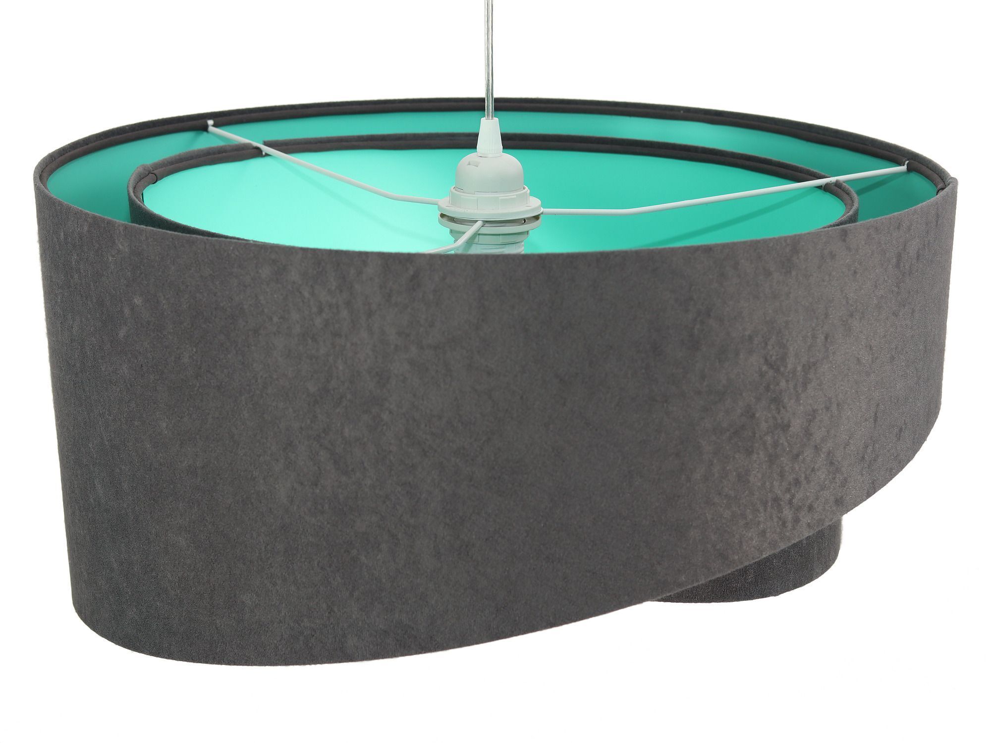 Lampe à suspendre gris foncé menthe ronde Ø50cm table à manger