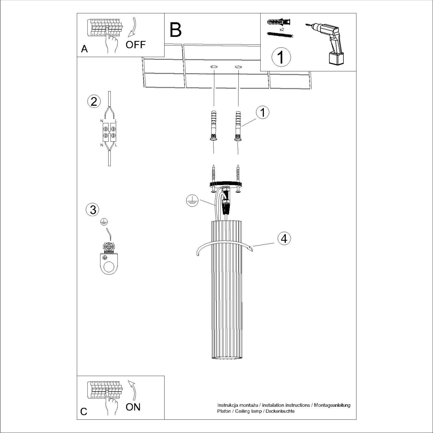 Runde Deckenleuchte Aluminium Taupe GU10 H:30 cm Modern CAD-Diagramm, Diagramm