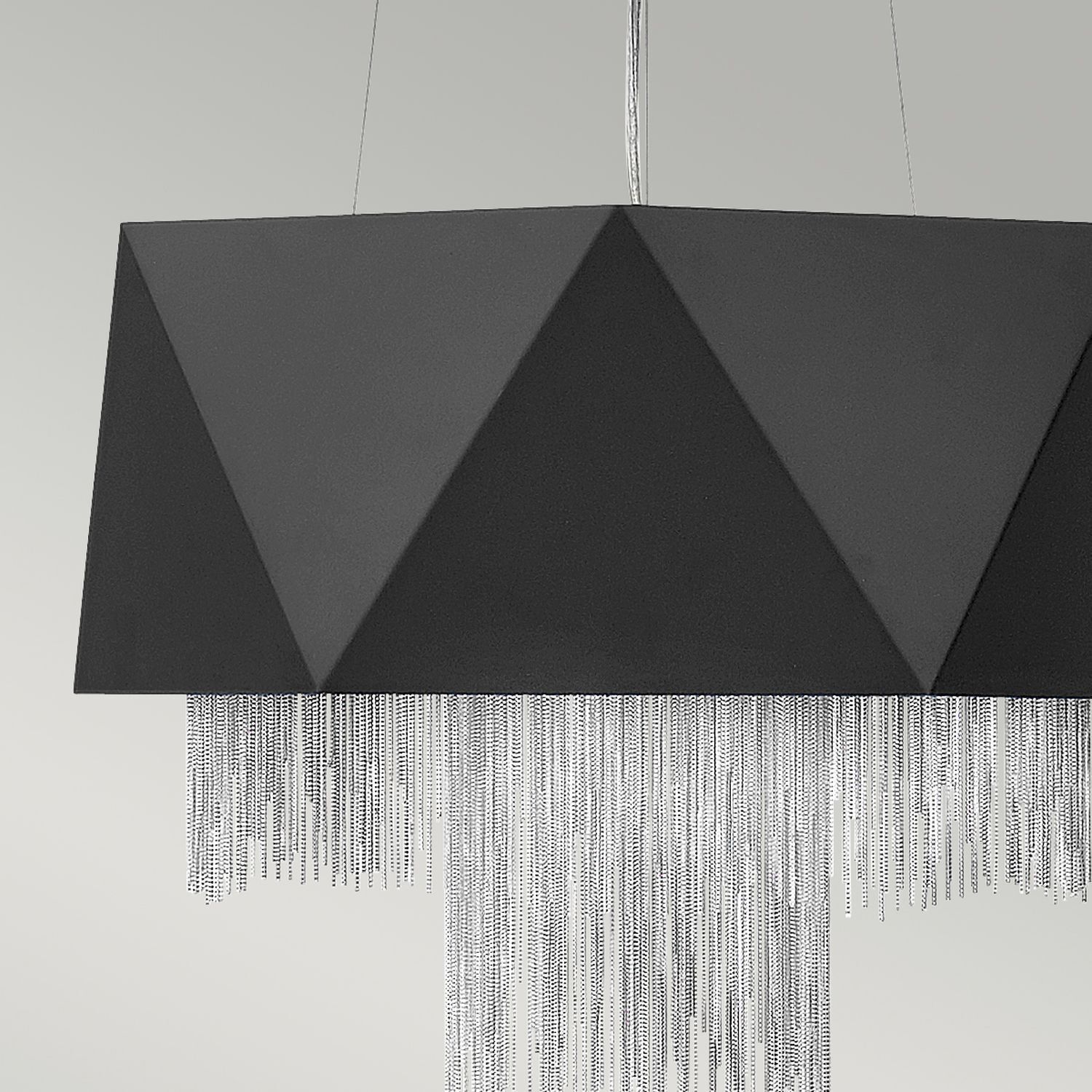 Lampe à suspendre Métal Noir Argent Design moderne VENINA Leuchter, Lampe, Kunst