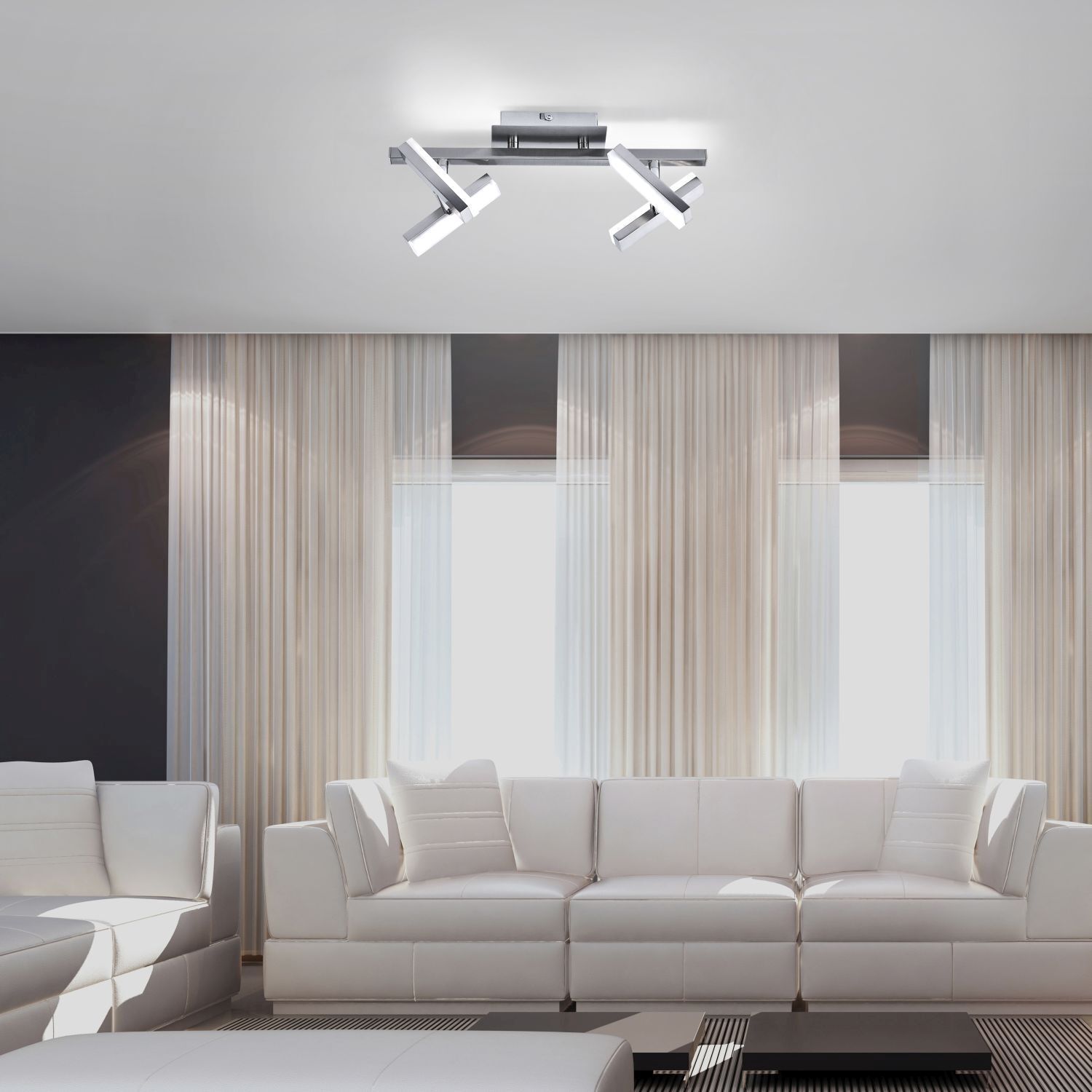 Innenarchitektur, Wohnzimmer, Couch, Dekoration für Zuhause, Deckenleuchte