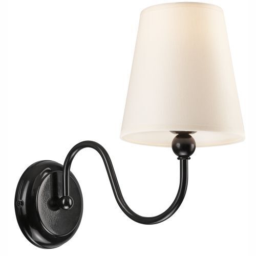 Wandleuchte MADISYN Schwarz Stoff Rustikal Lampe