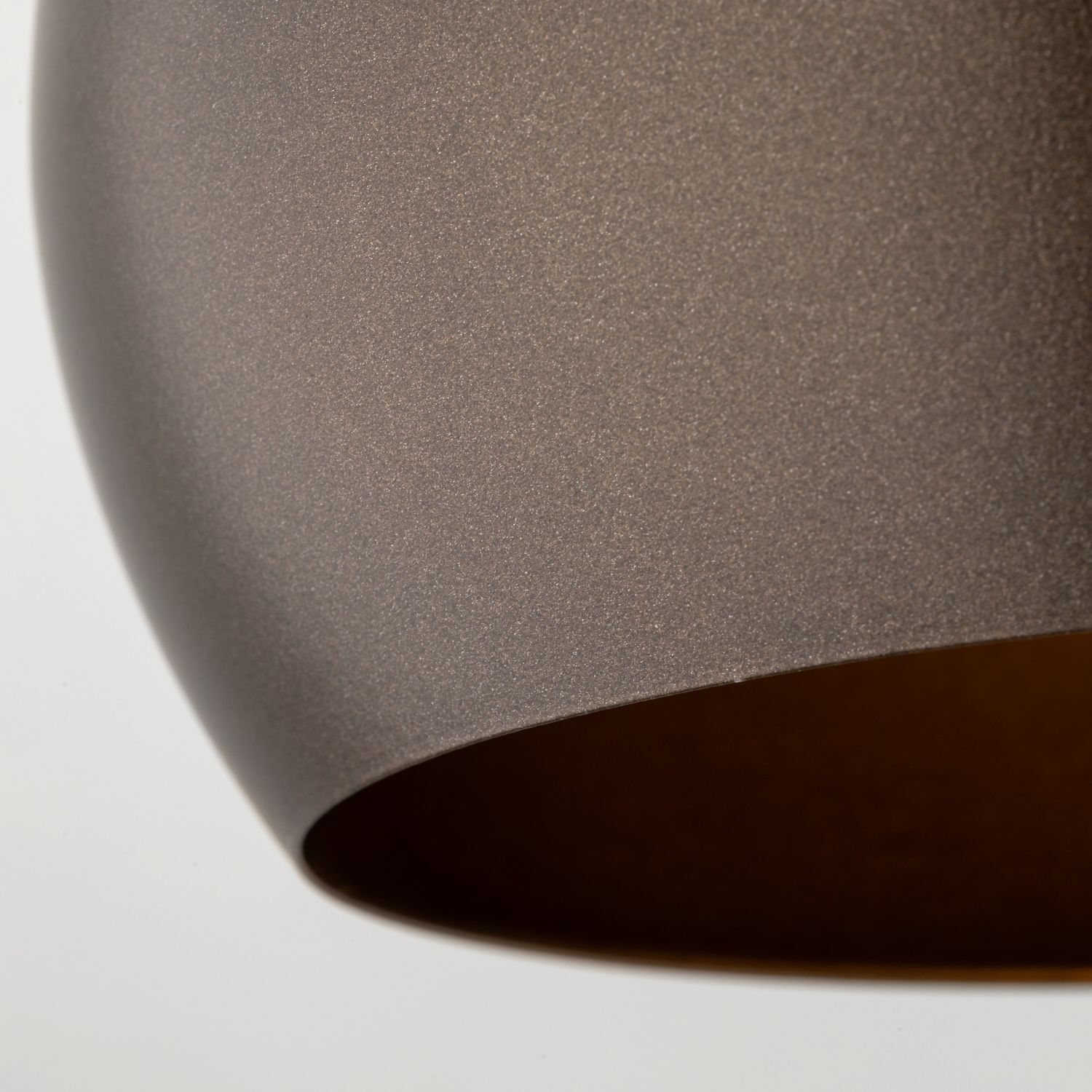 Pendelleuchte Braun Metall rund Ø 17 cm klein E27 Kugel Lampe, Lampenschirm