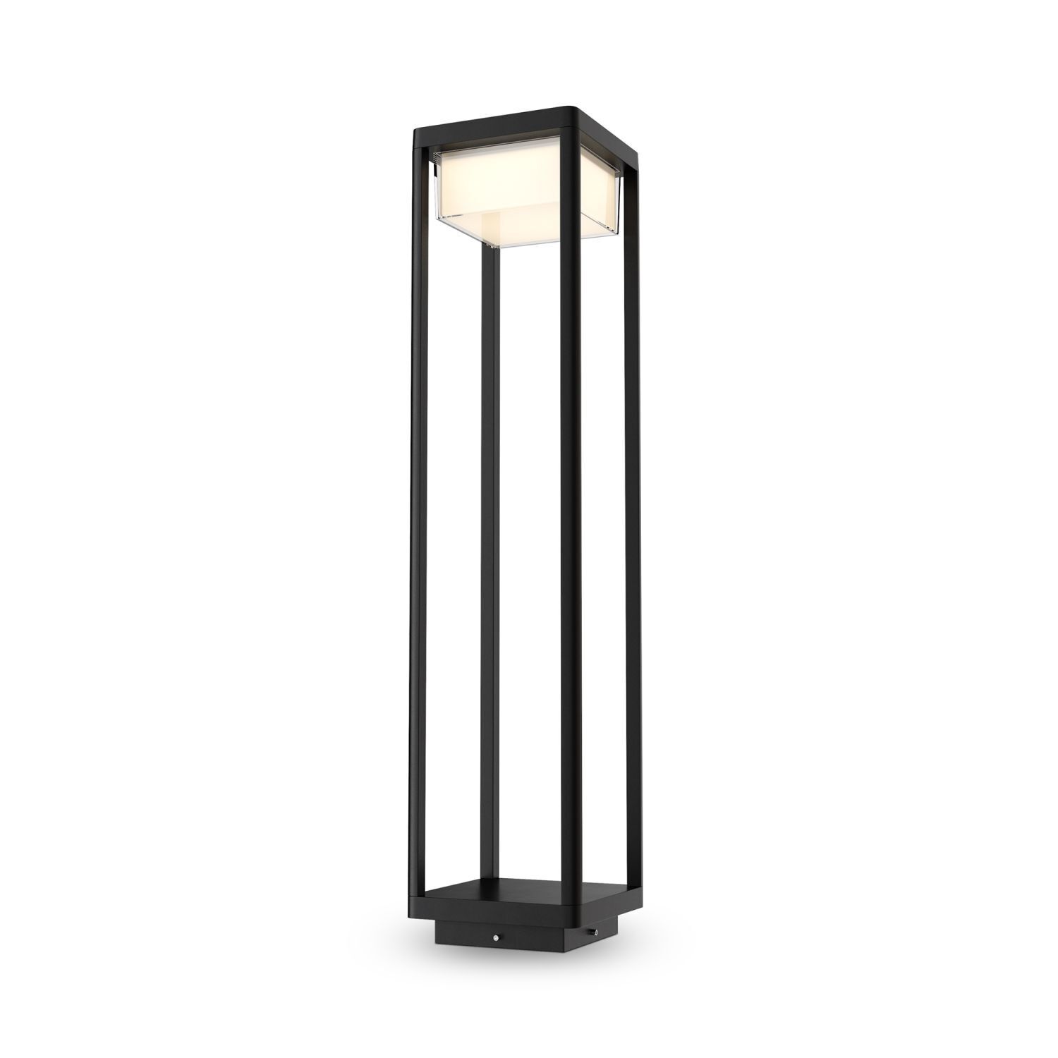 LED Stehleuchte außen Aluminium Glas IP65 80 cm hoch Lampe