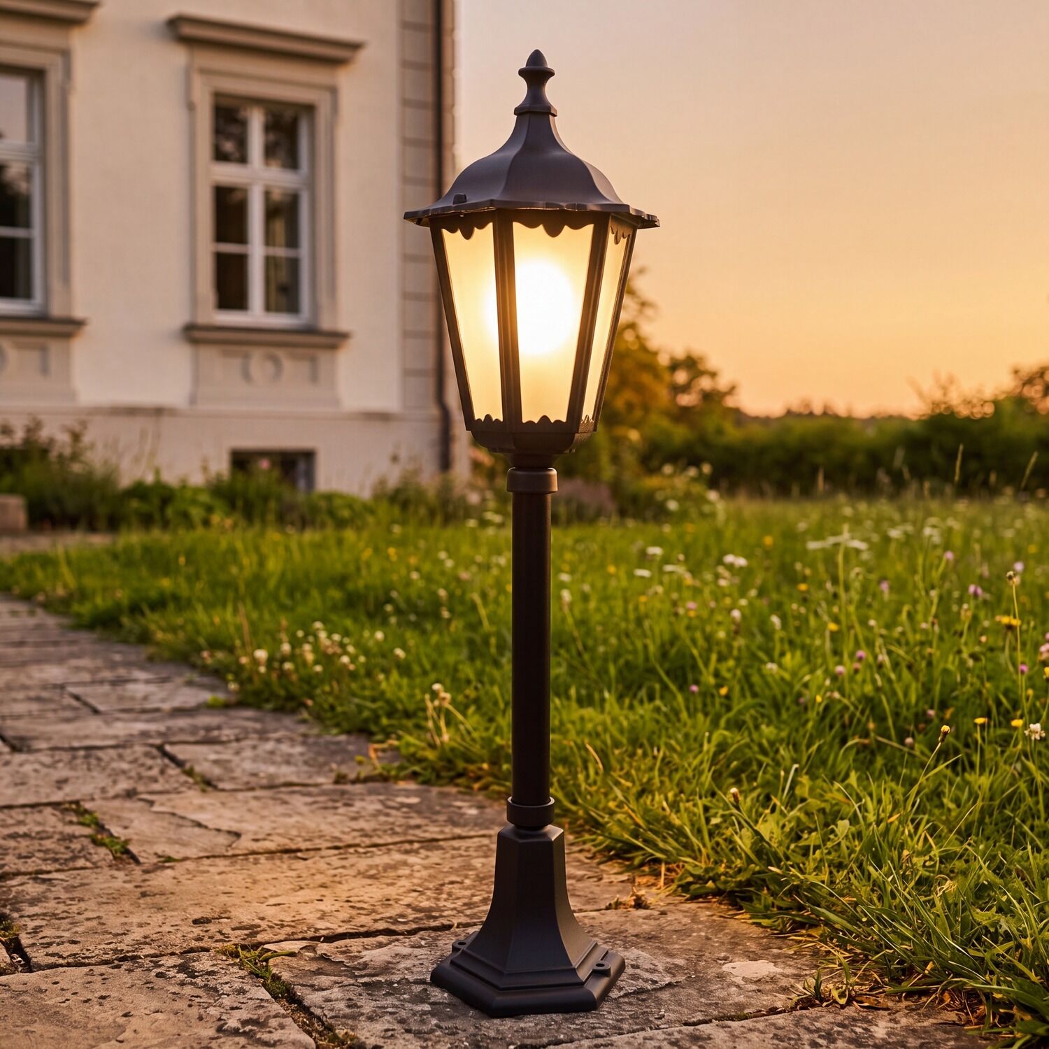 Lampe de chemin rustique noire 84cm élégante E27
