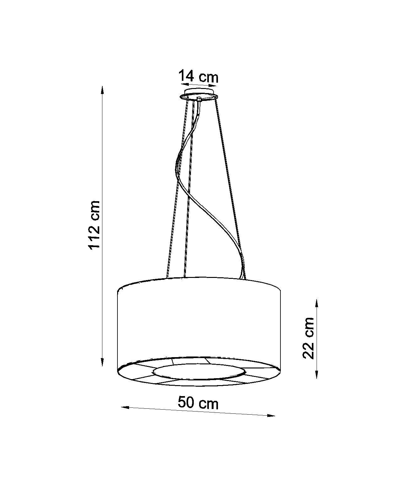 Suspension Blanc Tissu Moderne rond Ø 50 cm 5x E27