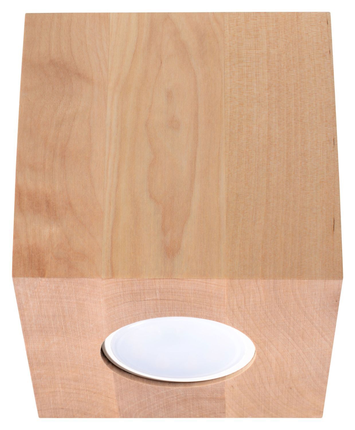 Plafonnier carré en bois L:10cm petit GU10 couloir